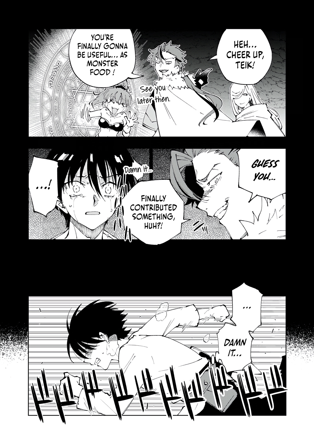 Halaman dari Gomi Sukiru [Suteru] ga [Shushasentaku] ni Kakusei Shitanode, Saikou Nando no Dai Meikyuu wo Kanzen Koryaku Suru ~Munouda to Pati wo Tsuihosareta Shounen ga Saikyou ni Itaru Made~ Chapter 1