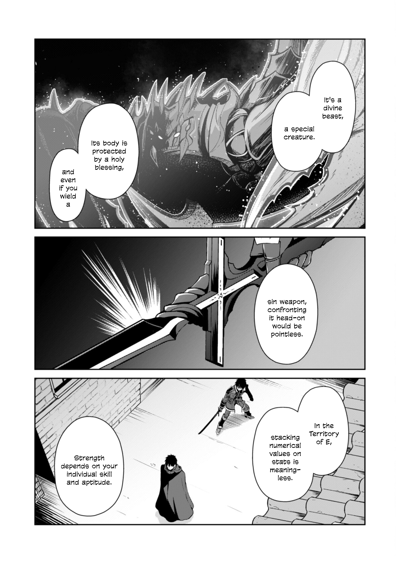 Halaman dari Boushoku no Berserk ~Ore dake Level to Iu Gainen wo Toppa suru~ Chapter 58