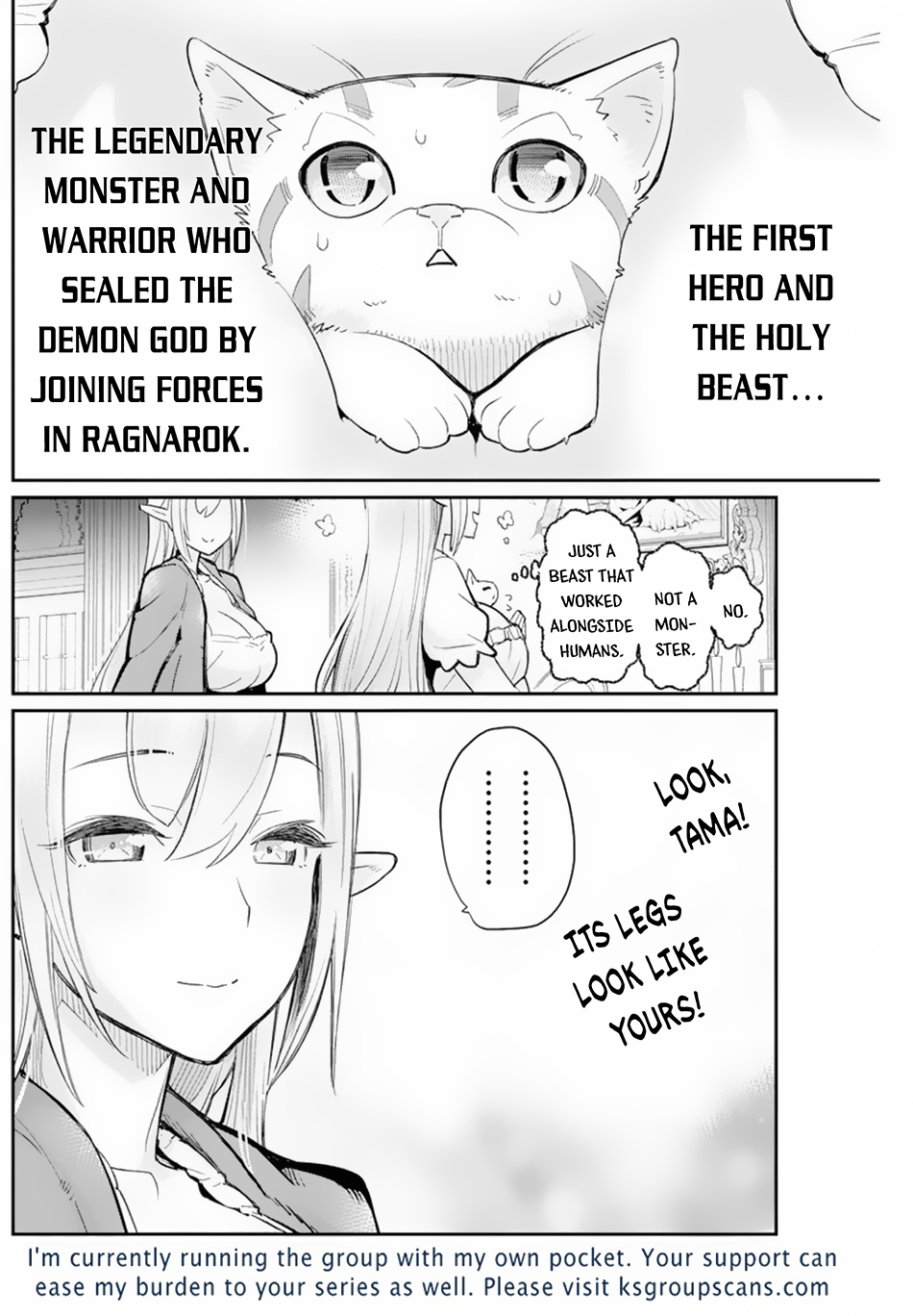 Halaman dari S-Rank Monster no "Behemoth" Dakedo, Neko to Machigawarete Elf Musume no Pet to Shite Kurashitemasu Chapter 47