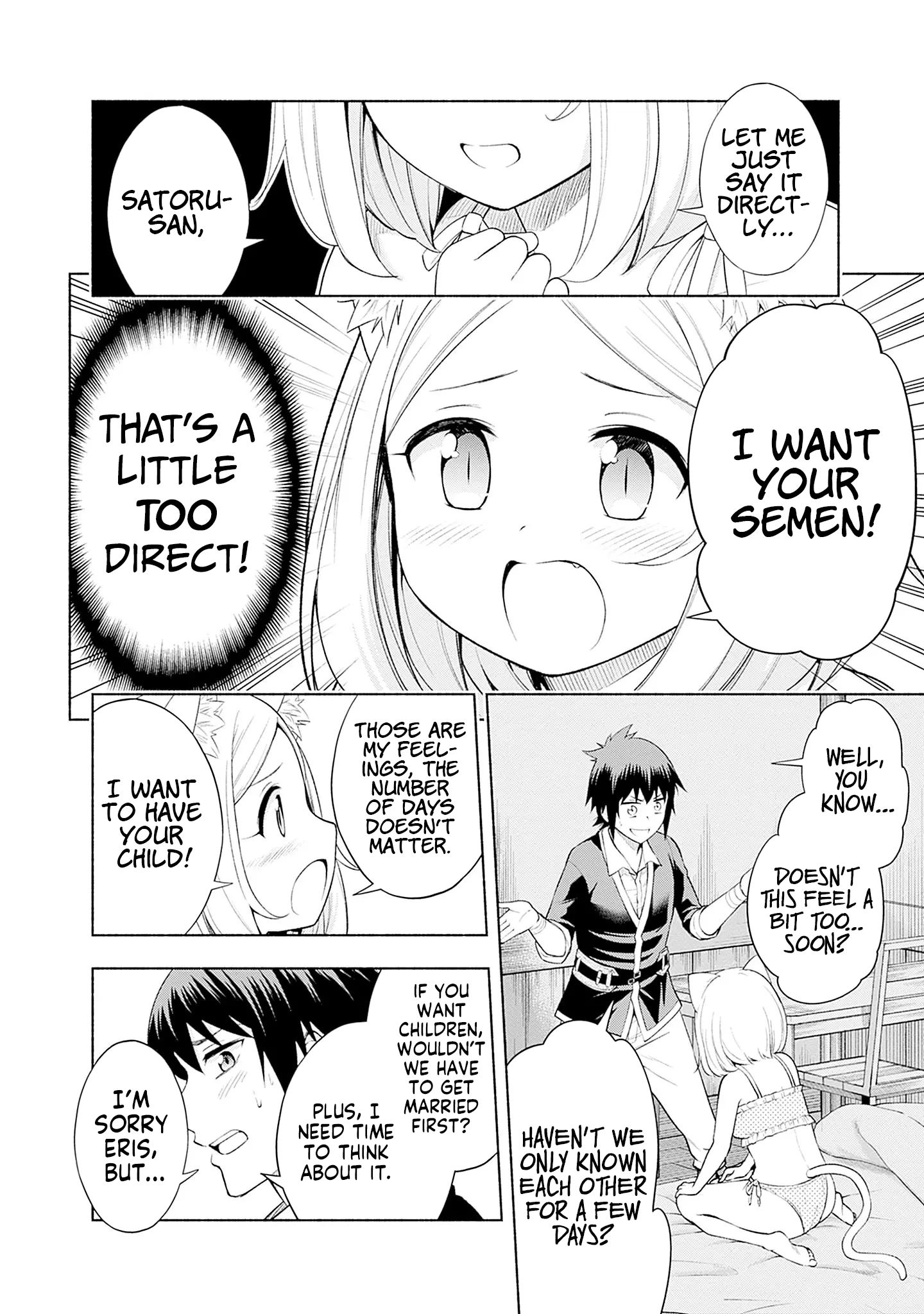 Halaman dari Eroge no Sekai de Slow Life ~Issho ni Isekai Teni shitekita Yarisaa no Daigakusei-tachi ni Tsuihou sareta node, Henkyou de Muteki ni Natte Shin no Heroine-tachi to Yoroshiku Yarimasu~ Chapter 4