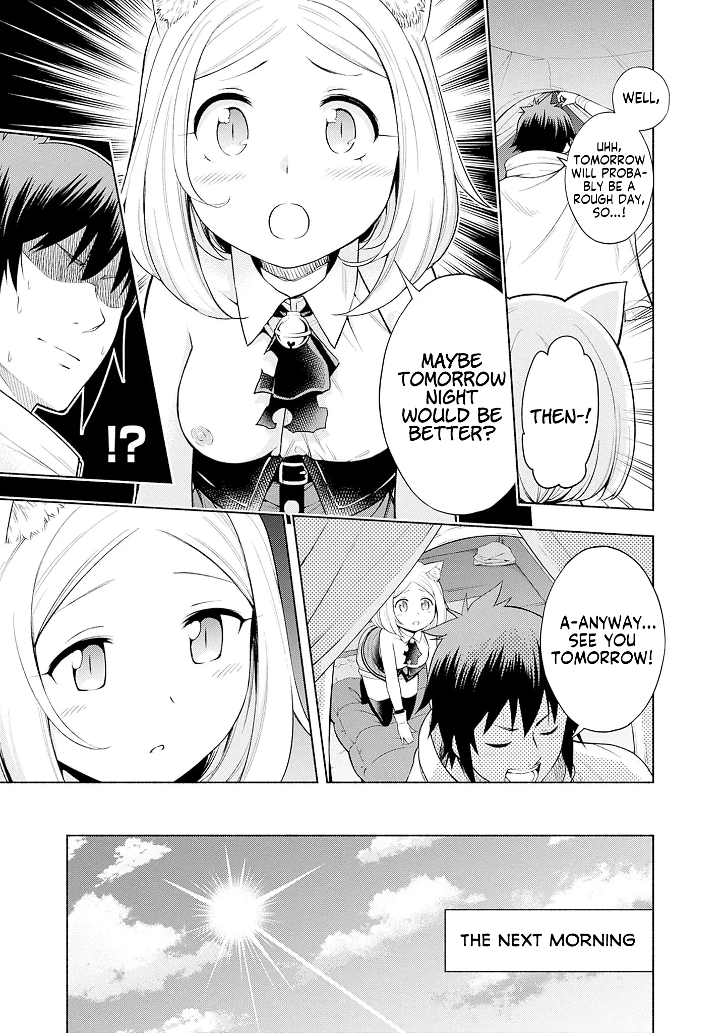 Halaman dari Eroge no Sekai de Slow Life ~Issho ni Isekai Teni shitekita Yarisaa no Daigakusei-tachi ni Tsuihou sareta node, Henkyou de Muteki ni Natte Shin no Heroine-tachi to Yoroshiku Yarimasu~ Chapter 4