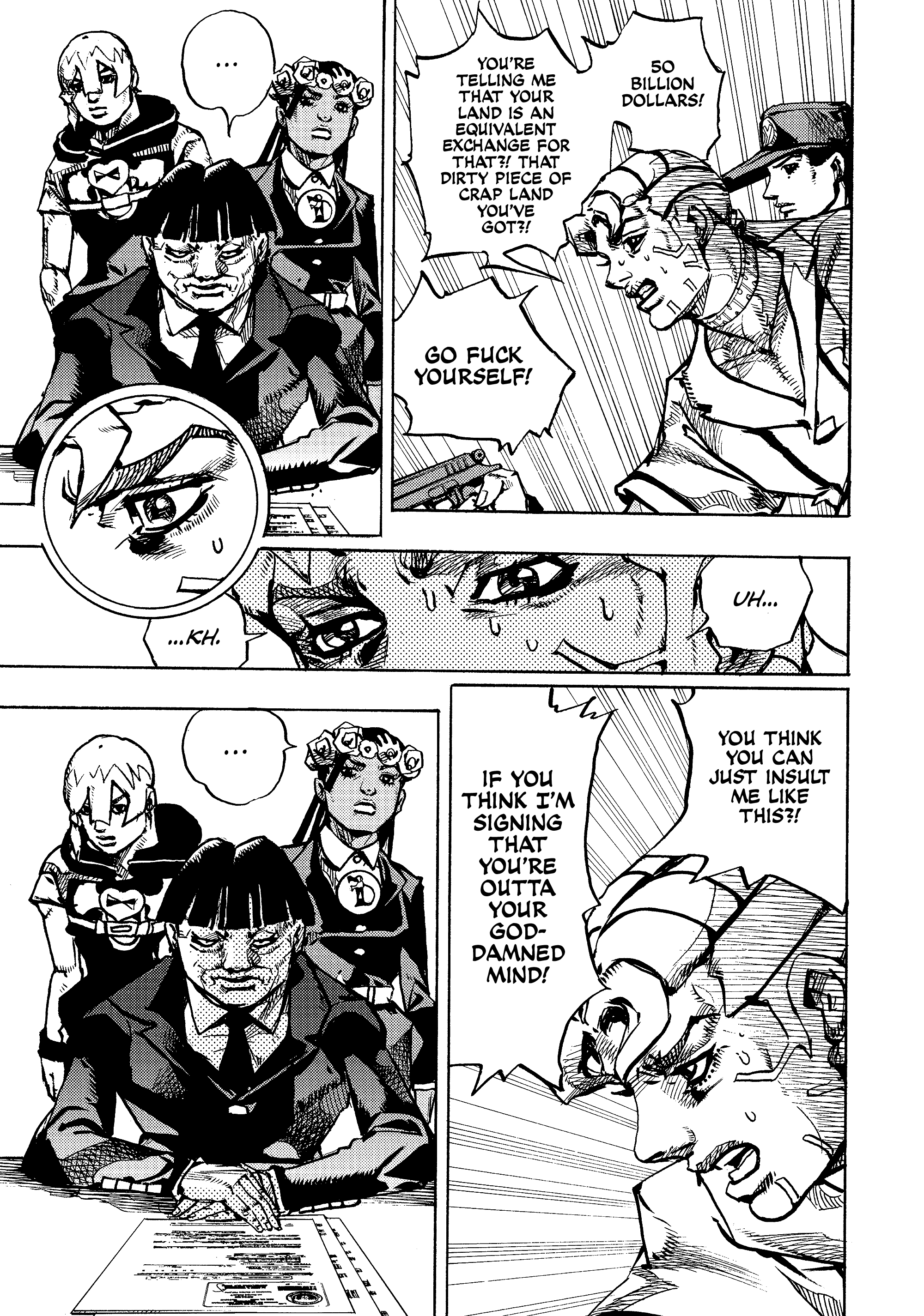Halaman dari JoJo's Bizarre Adventure, Part 9:  The JOJOLands Chapter 26