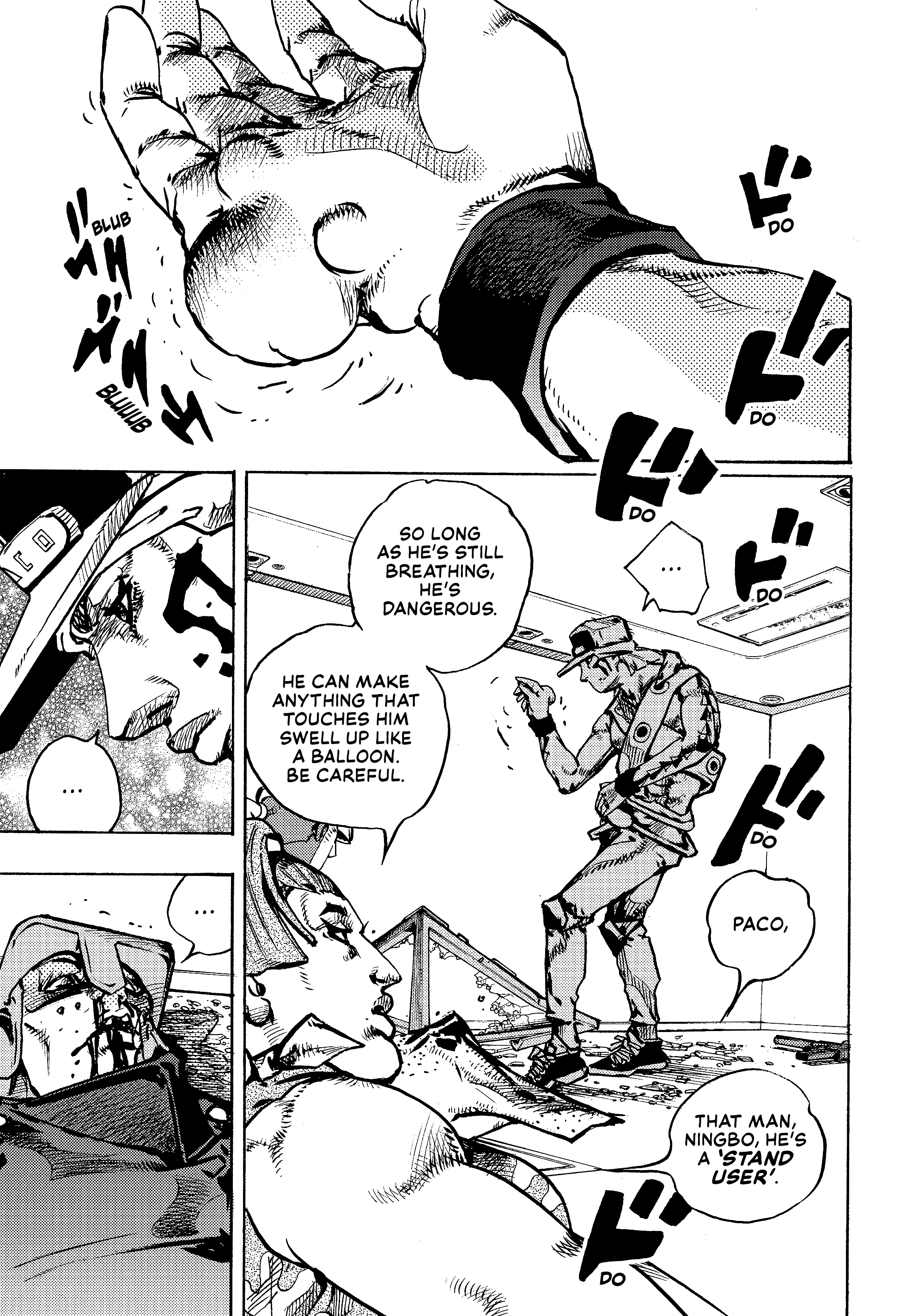 Halaman dari JoJo's Bizarre Adventure, Part 9:  The JOJOLands Chapter 26