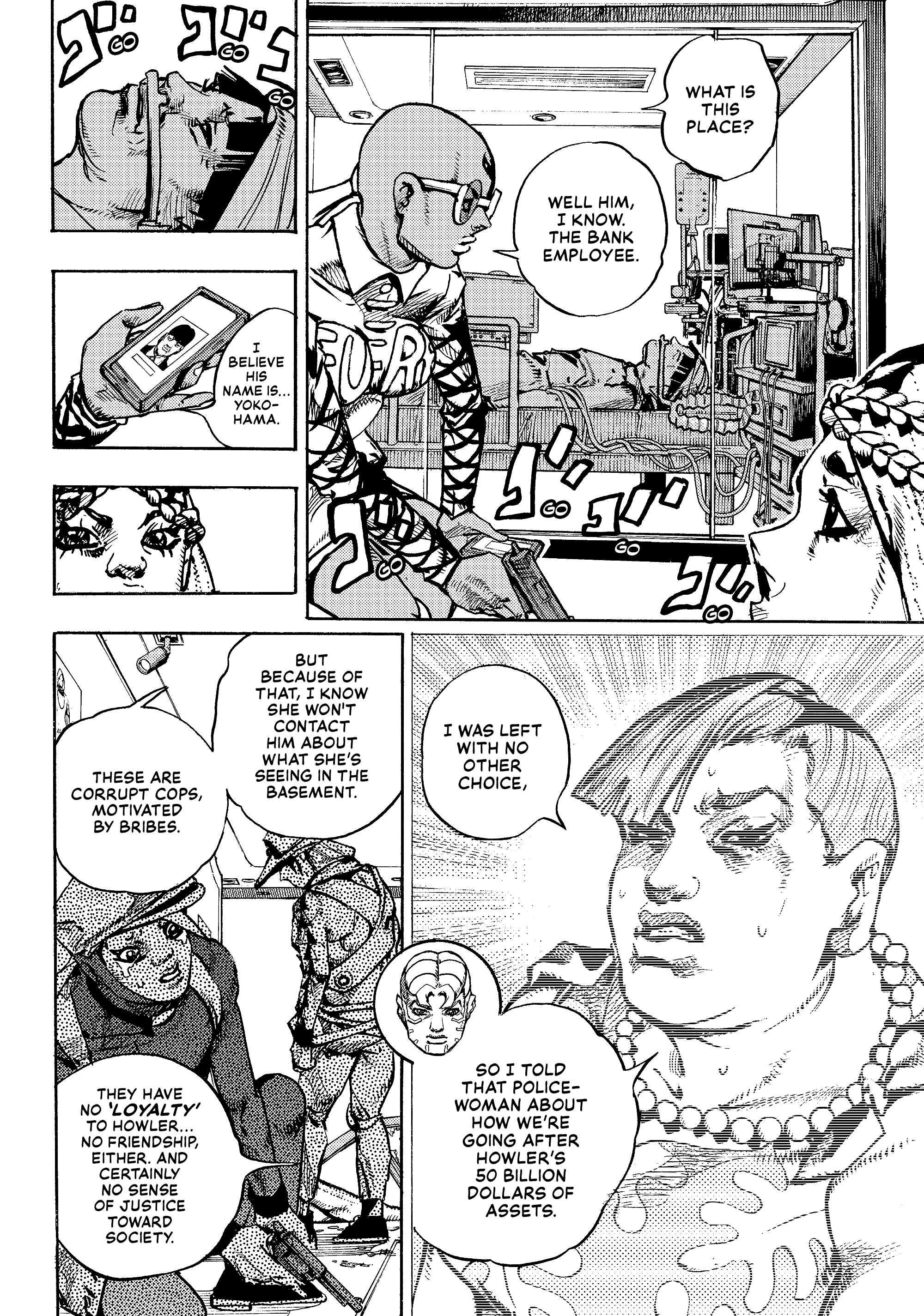 Halaman dari JoJo's Bizarre Adventure, Part 9:  The JOJOLands Chapter 26
