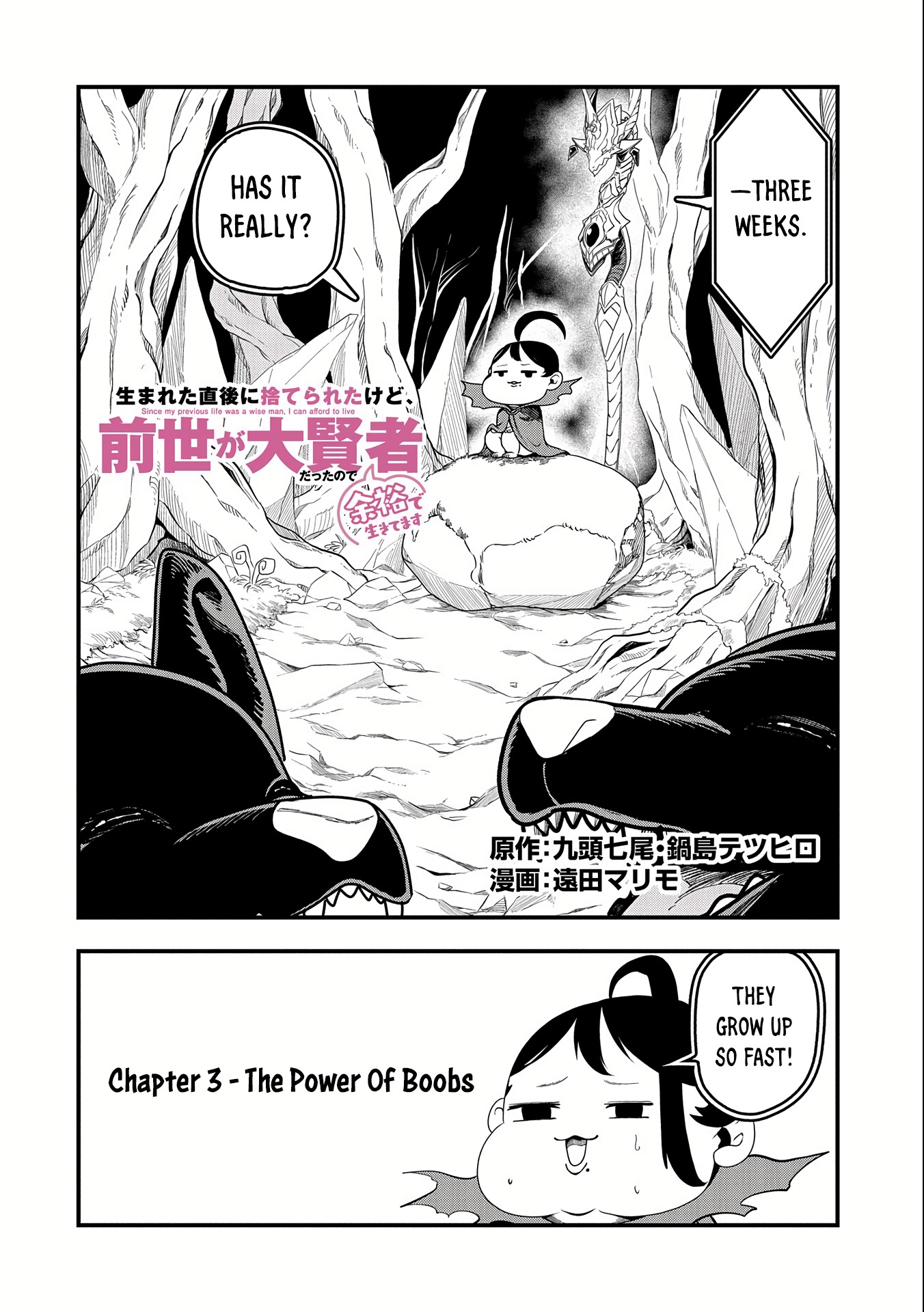 Halaman dari Umareta Chokugo ni Suterareta kedo, Zensei ga Taikensha datta node Yoyuu de Ikitemasu ~Saikyou Akachan Daibousou~ Chapter 3