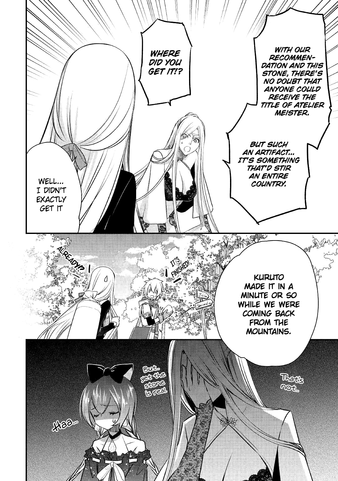 Halaman dari Kanchigai no Atelier Meister - Eiyuu Party no Moto Zatsuyougakari ga, Jitsu wa Sentou Igai ga SSS Rank Datta to Iu Yoku Aru Hanashi Chapter 7