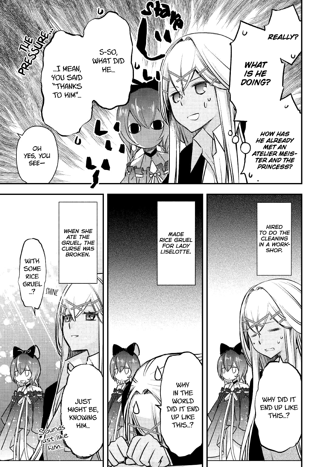 Halaman dari Kanchigai no Atelier Meister - Eiyuu Party no Moto Zatsuyougakari ga, Jitsu wa Sentou Igai ga SSS Rank Datta to Iu Yoku Aru Hanashi Chapter 7