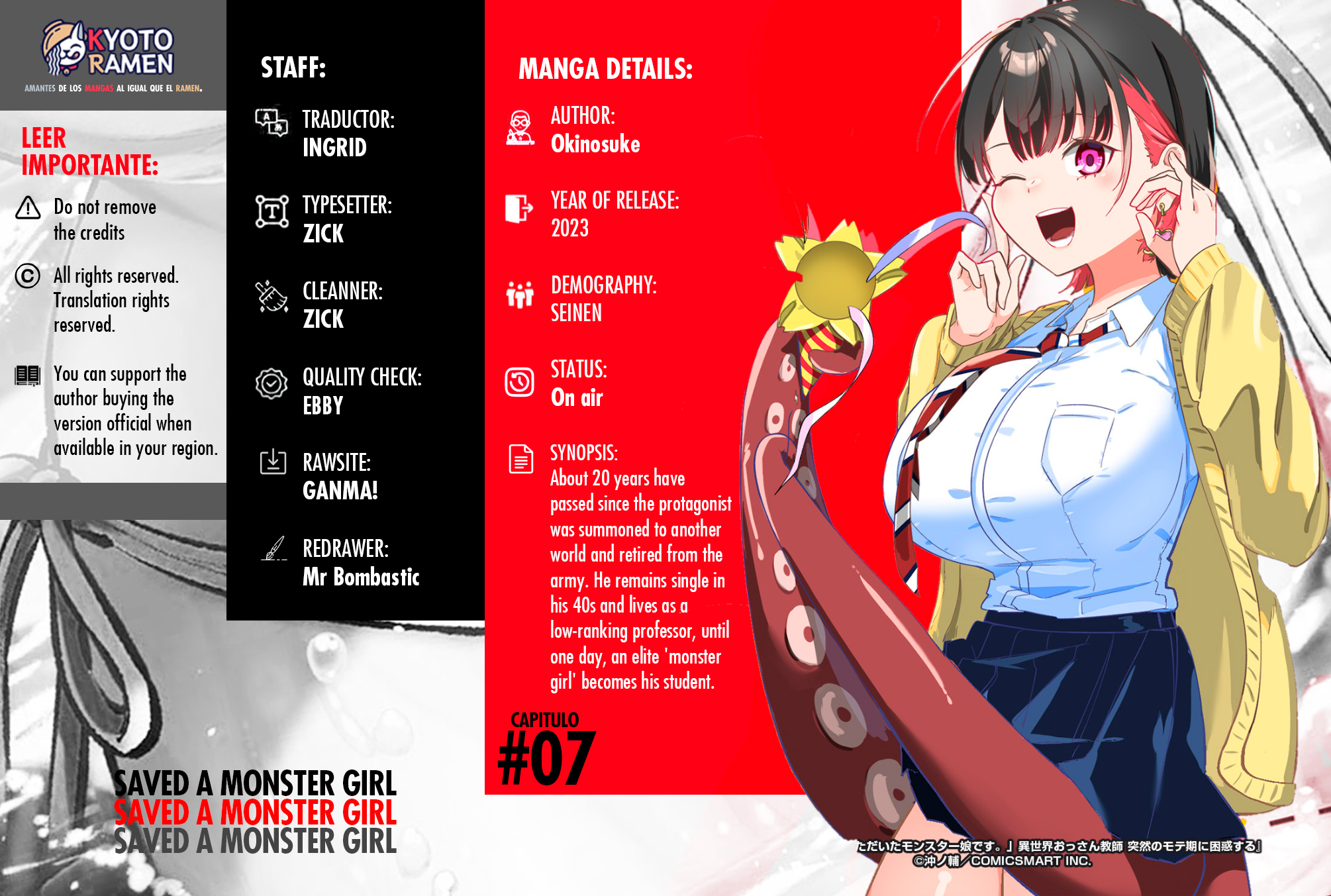 Halaman dari "Ano Toki Tasukete Itadaita Monster Musume desu." Isekai Ossan Kyoushi Totsuzen no Moteki ni Konwaku suru Chapter 7