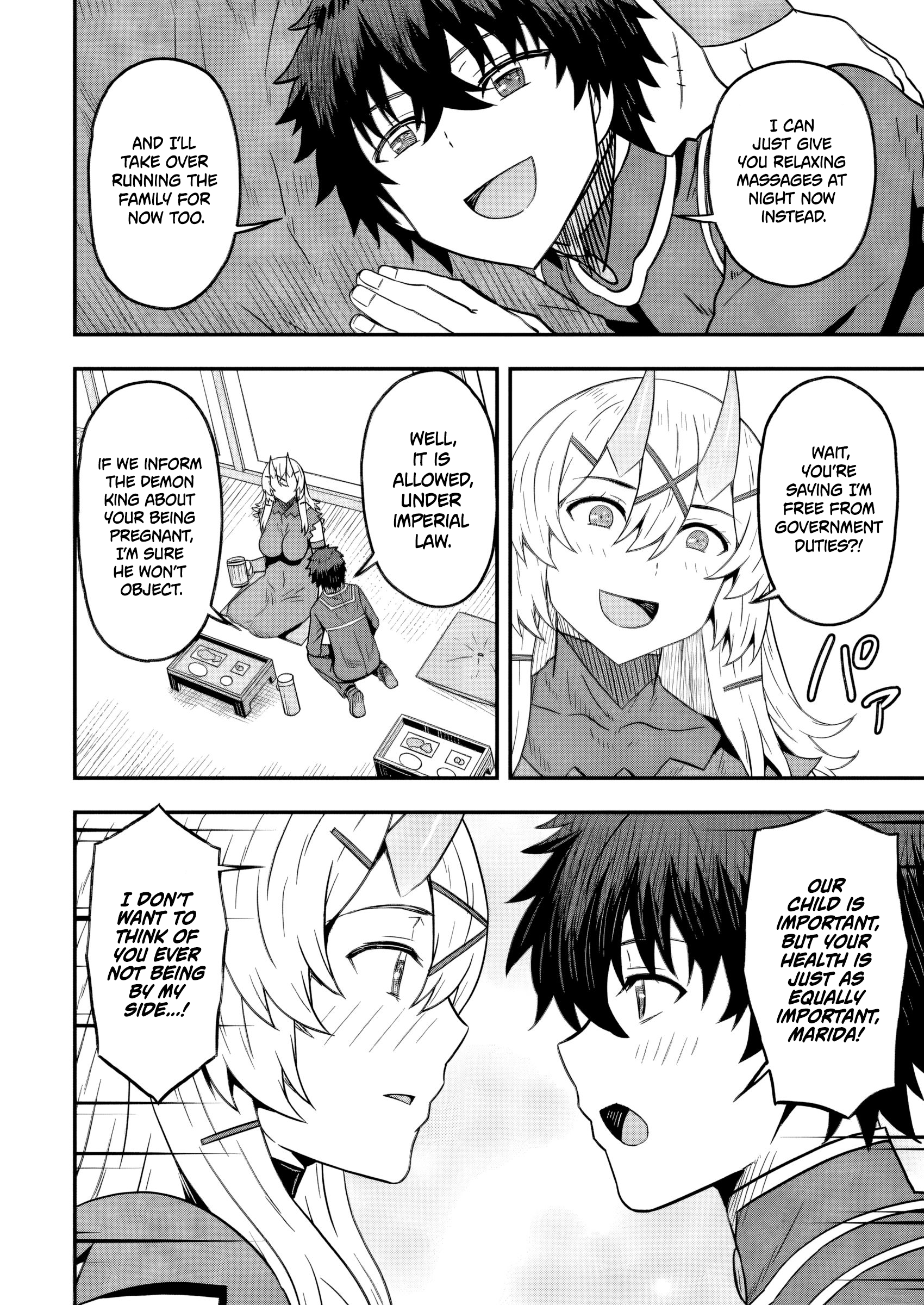 Halaman dari Isekai Saikyou no Yome desu ga, Yoru no Tatakai wa Ore no Hou ga Tsuyoi You desu: Chiryaku o Ikashite Nariagaru Harem Senki Chapter 18