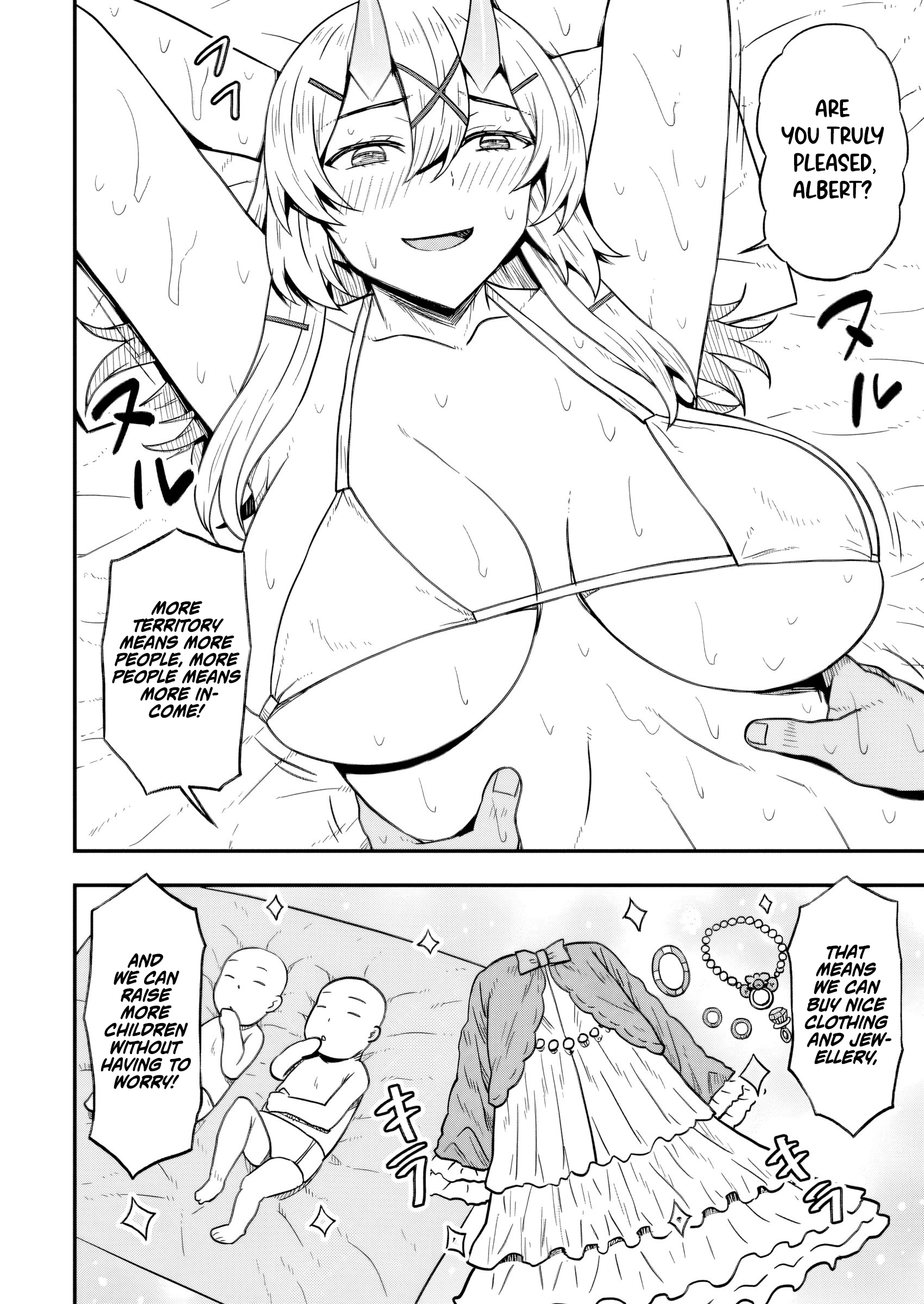 Halaman dari Isekai Saikyou no Yome desu ga, Yoru no Tatakai wa Ore no Hou ga Tsuyoi You desu: Chiryaku o Ikashite Nariagaru Harem Senki Chapter 18