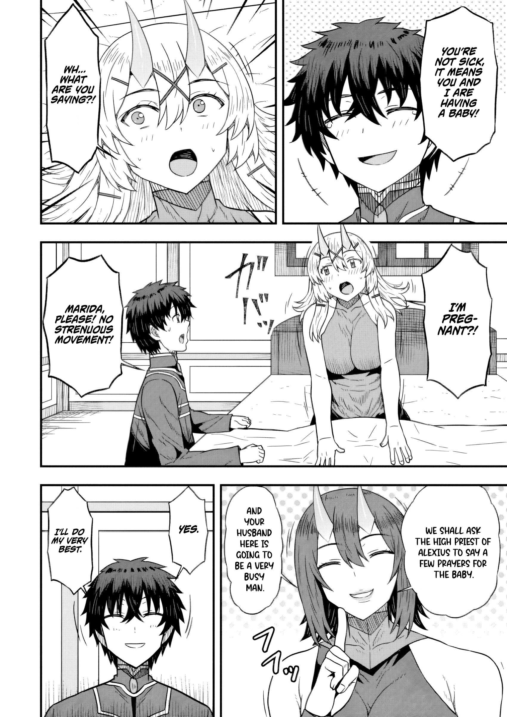 Halaman dari Isekai Saikyou no Yome desu ga, Yoru no Tatakai wa Ore no Hou ga Tsuyoi You desu: Chiryaku o Ikashite Nariagaru Harem Senki Chapter 18