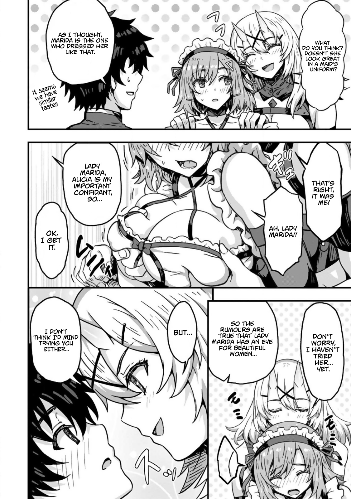 Halaman dari Isekai Saikyou no Yome desu ga, Yoru no Tatakai wa Ore no Hou ga Tsuyoi You desu: Chiryaku o Ikashite Nariagaru Harem Senki Chapter 1
