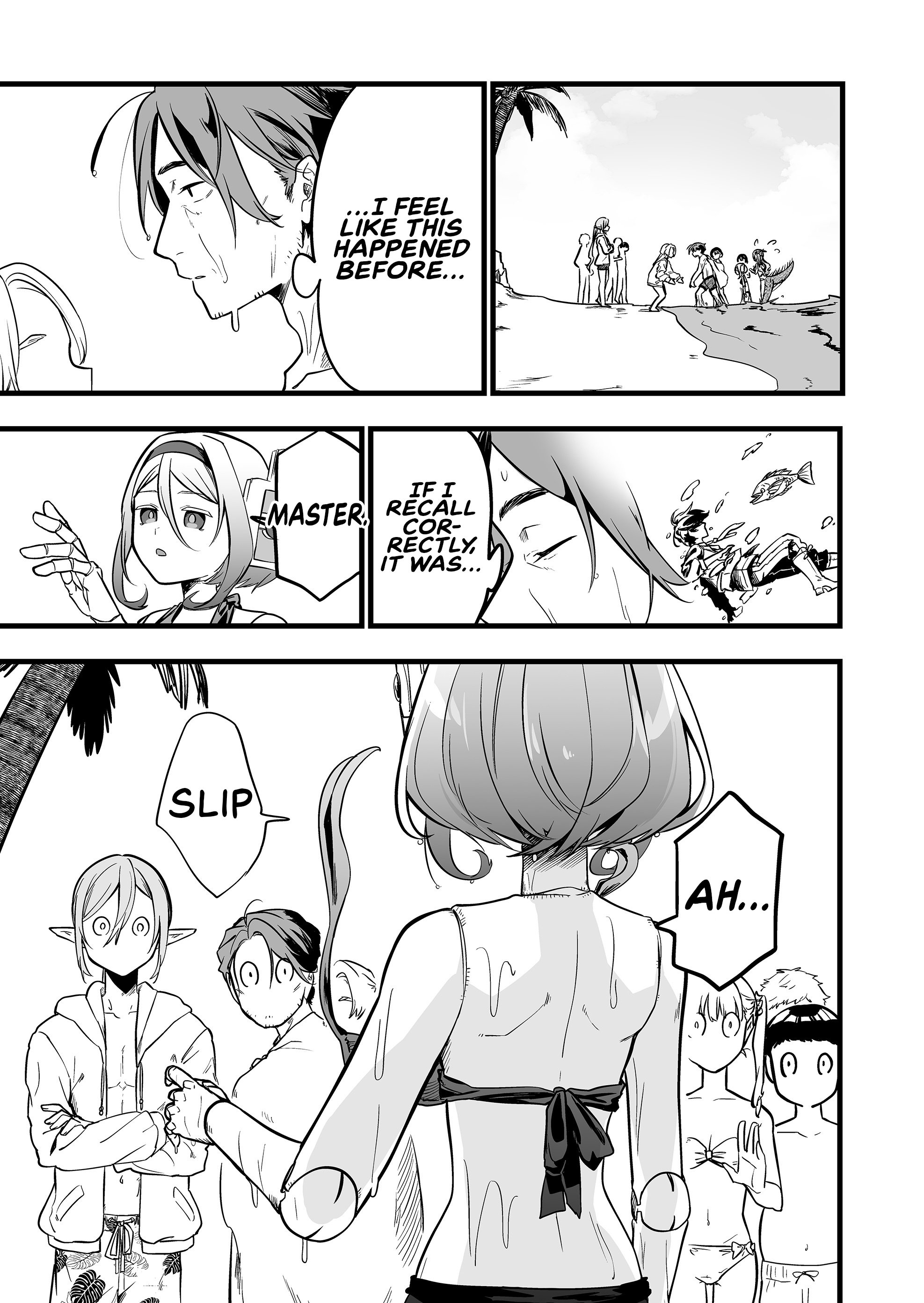 Halaman dari "Ano Toki Tasukete Itadaita Monster Musume desu." Isekai Ossan Kyoushi Totsuzen no Moteki ni Konwaku suru Chapter 45