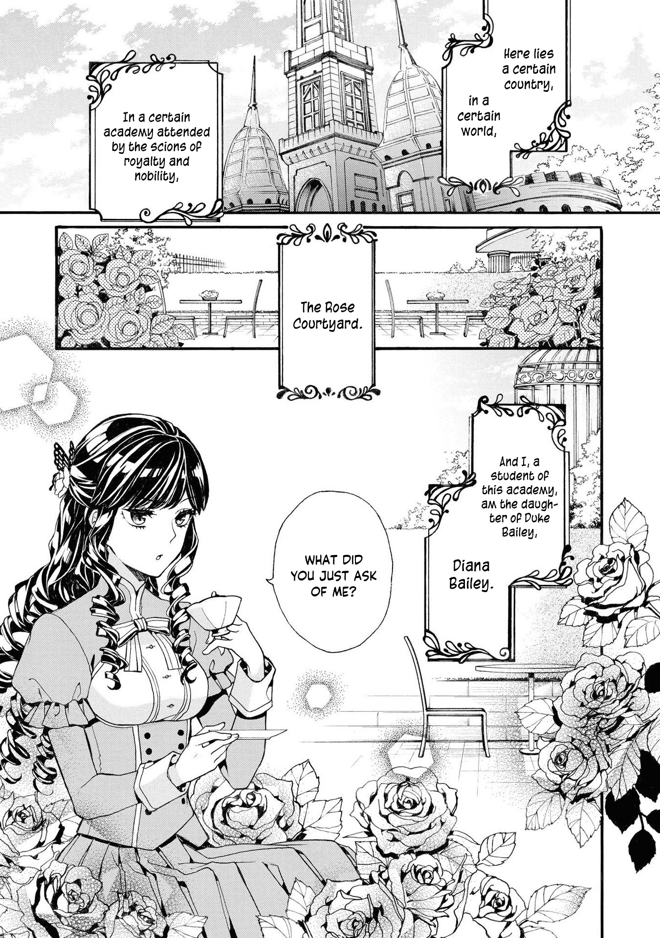 Halaman dari Though I May Be a Villainess, I'll Show You I Can Obtain Happiness! Chapter 1