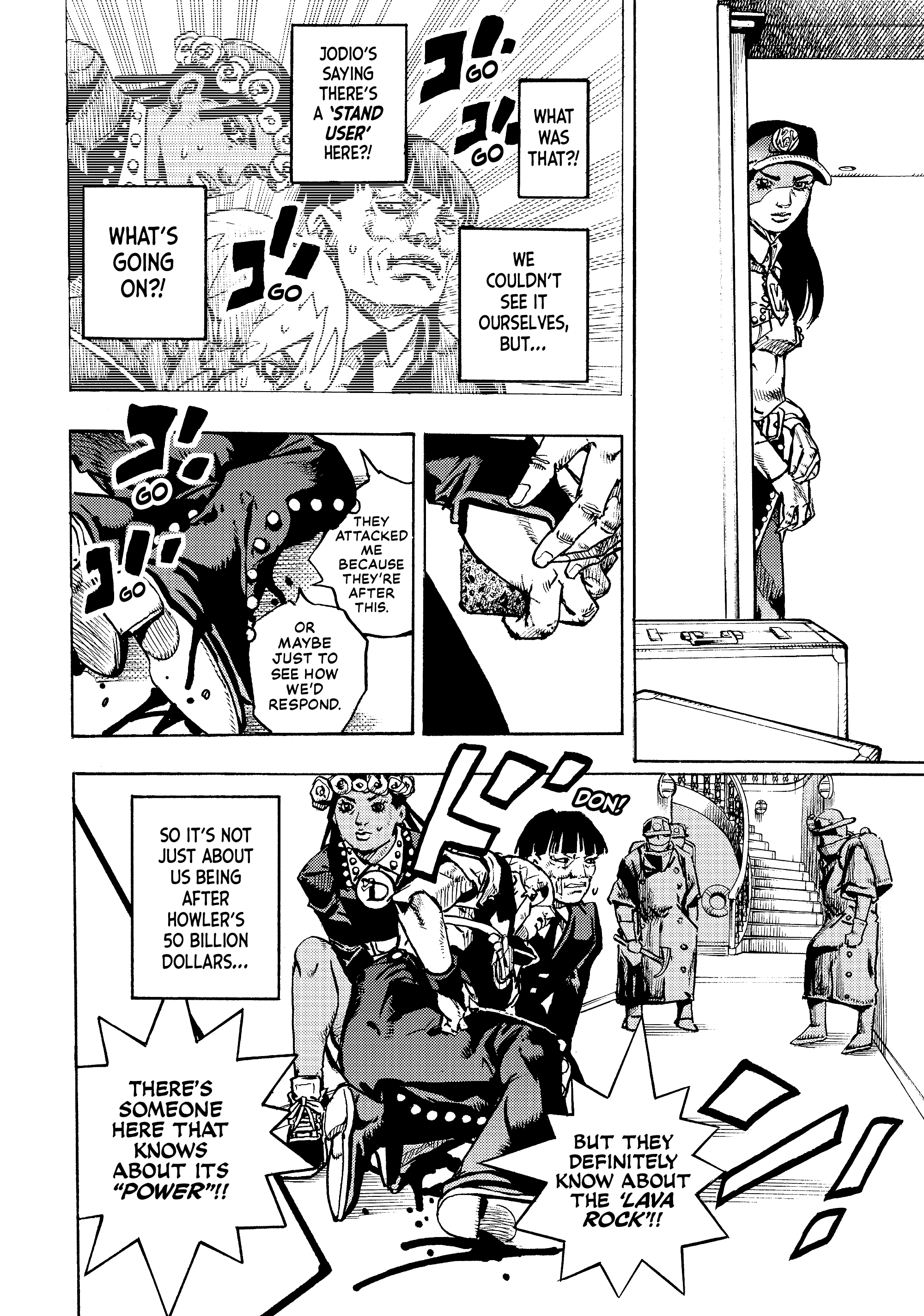 Halaman dari JoJo's Bizarre Adventure, Part 9:  The JOJOLands Chapter 28