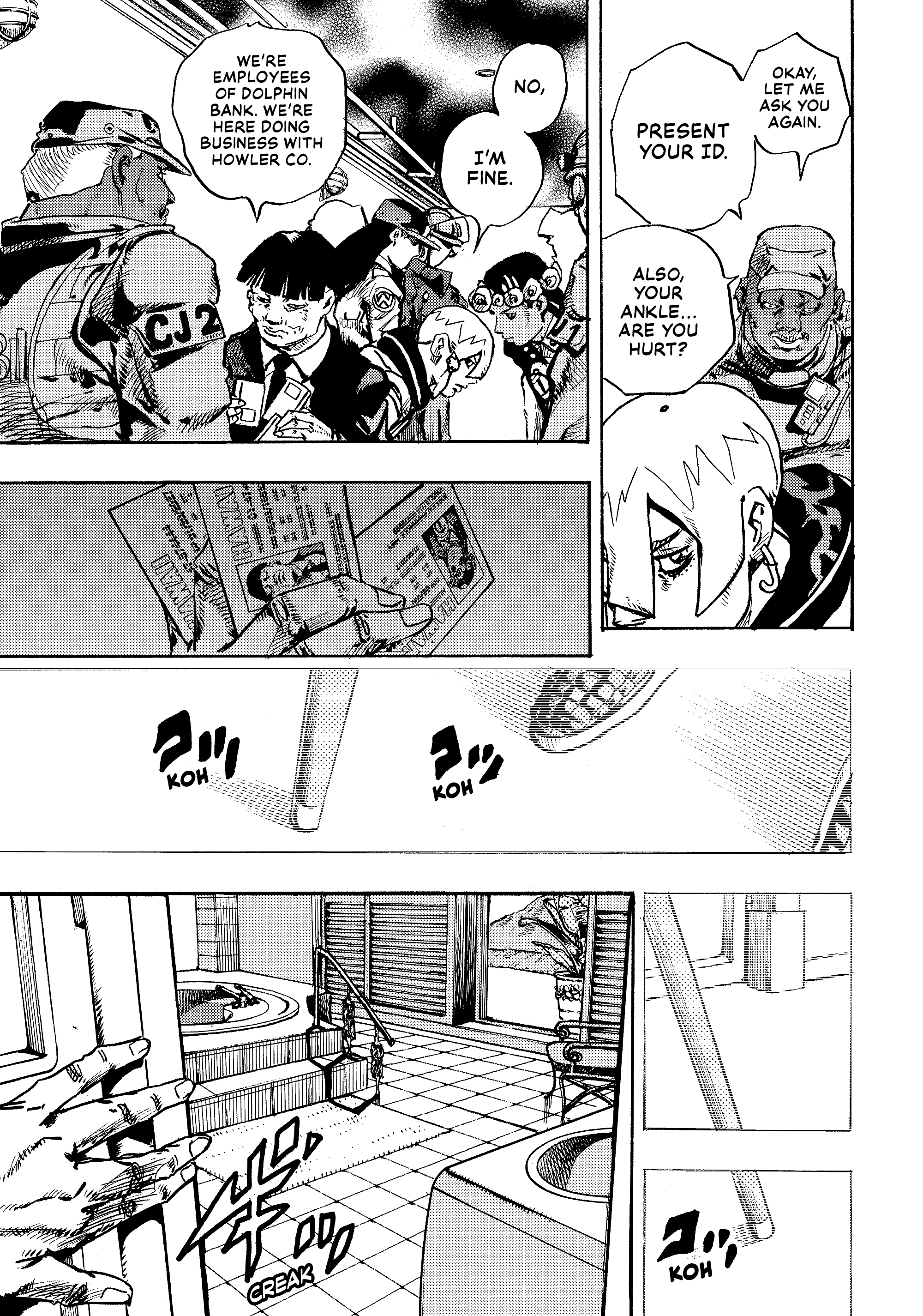 Halaman dari JoJo's Bizarre Adventure, Part 9:  The JOJOLands Chapter 28