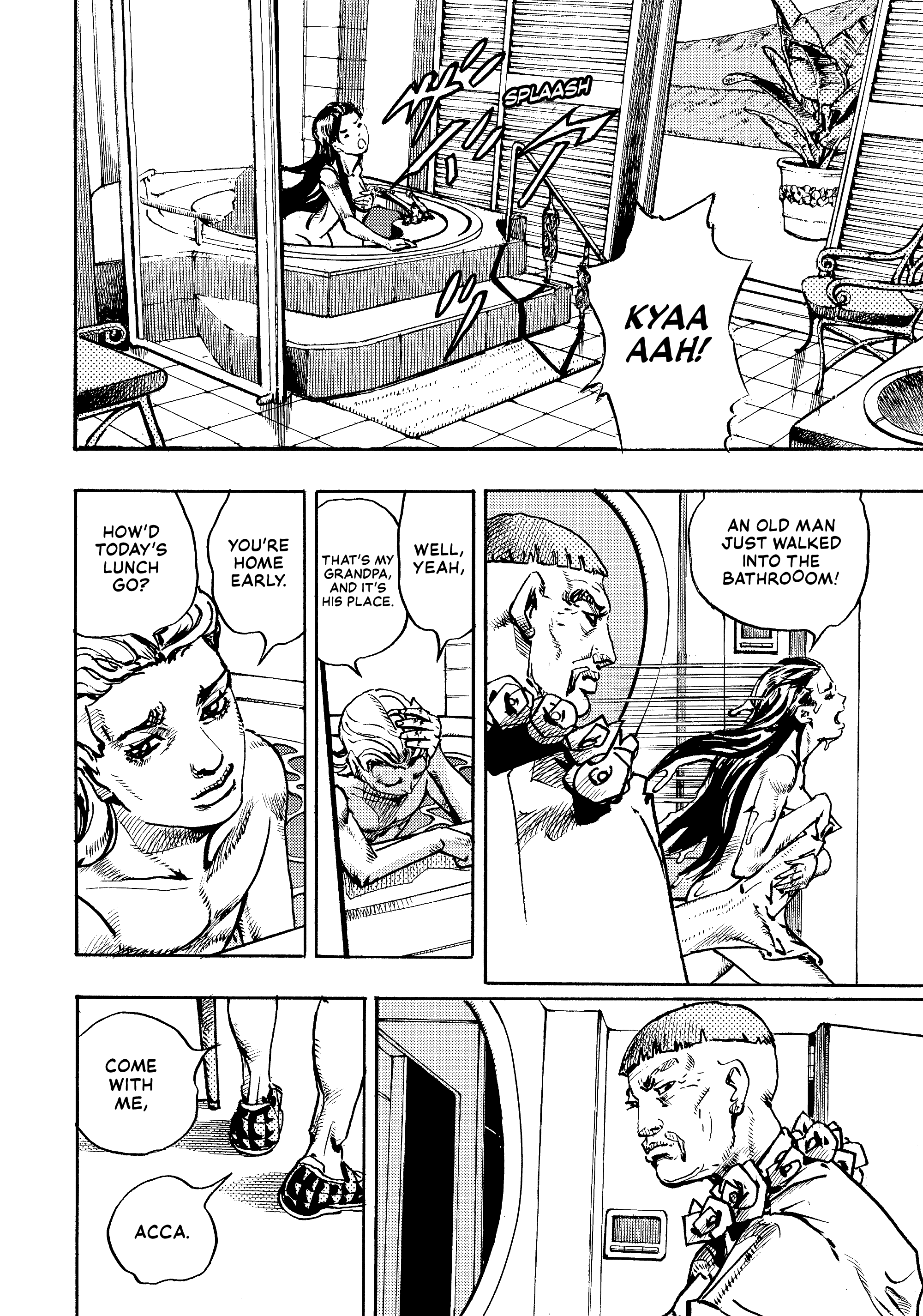 Halaman dari JoJo's Bizarre Adventure, Part 9:  The JOJOLands Chapter 28