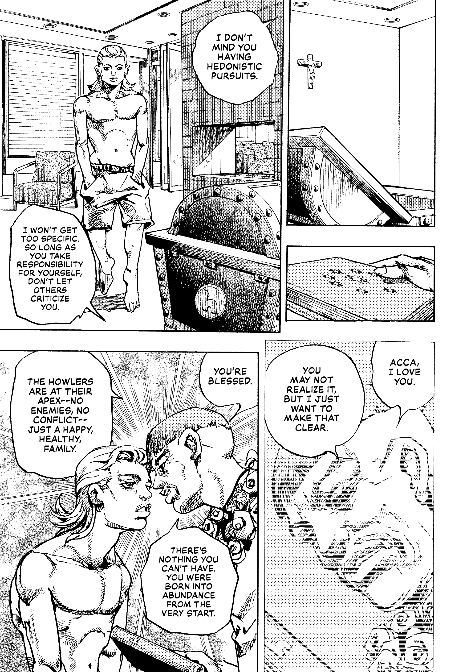 Halaman dari JoJo's Bizarre Adventure, Part 9:  The JOJOLands Chapter 28