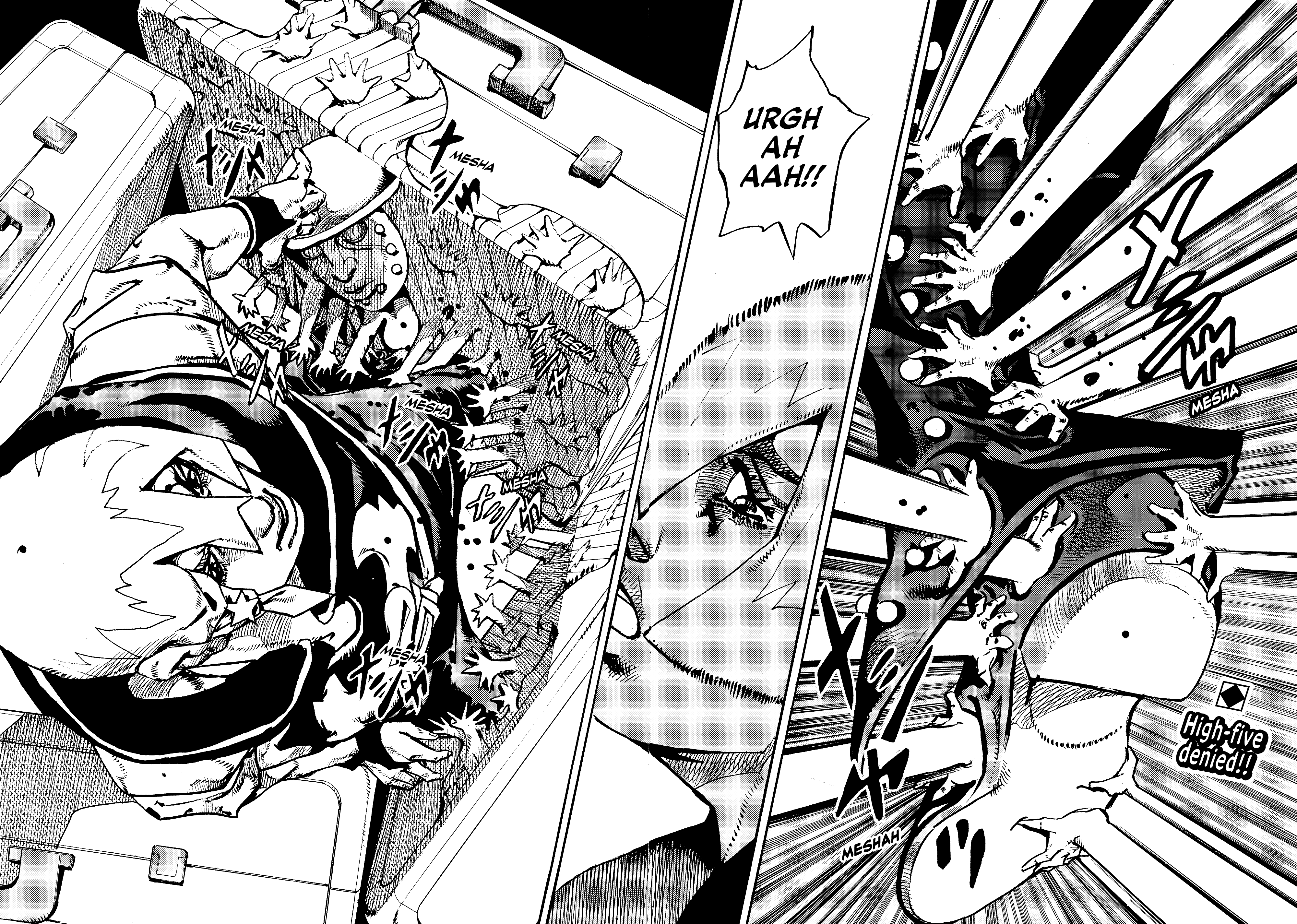 Halaman dari JoJo's Bizarre Adventure, Part 9:  The JOJOLands Chapter 28