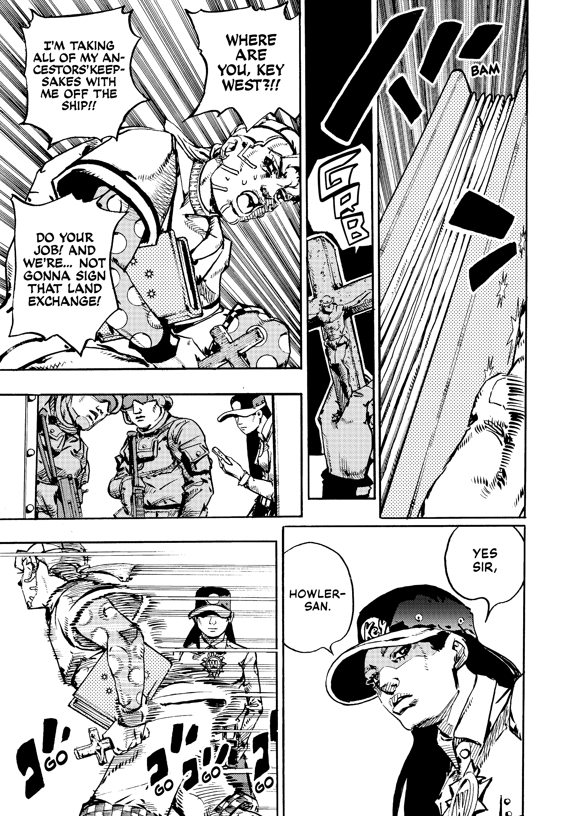 Halaman dari JoJo's Bizarre Adventure, Part 9:  The JOJOLands Chapter 28