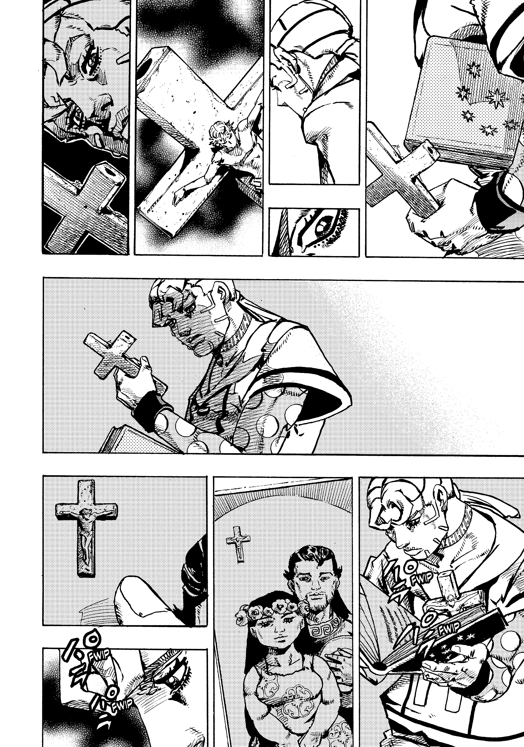 Halaman dari JoJo's Bizarre Adventure, Part 9:  The JOJOLands Chapter 28