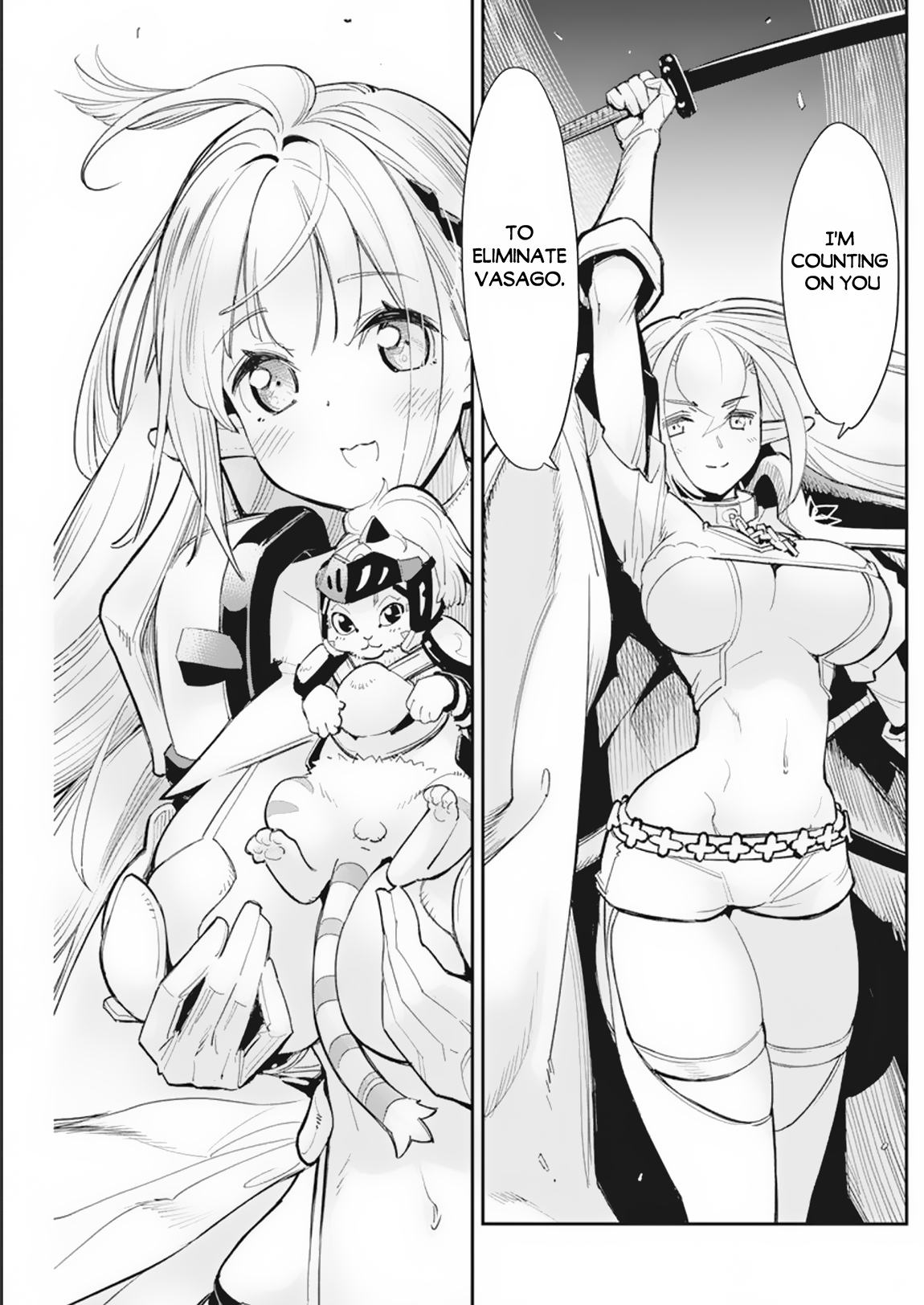 Halaman dari S-Rank Monster no "Behemoth" Dakedo, Neko to Machigawarete Elf Musume no Pet to Shite Kurashitemasu Chapter 58