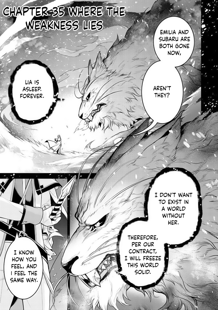 Halaman dari Re:Zero kara Hajimeru Isekai Seikatsu: Dai 4-shou—Seiiki to Gouyoku no Majo Chapter 35