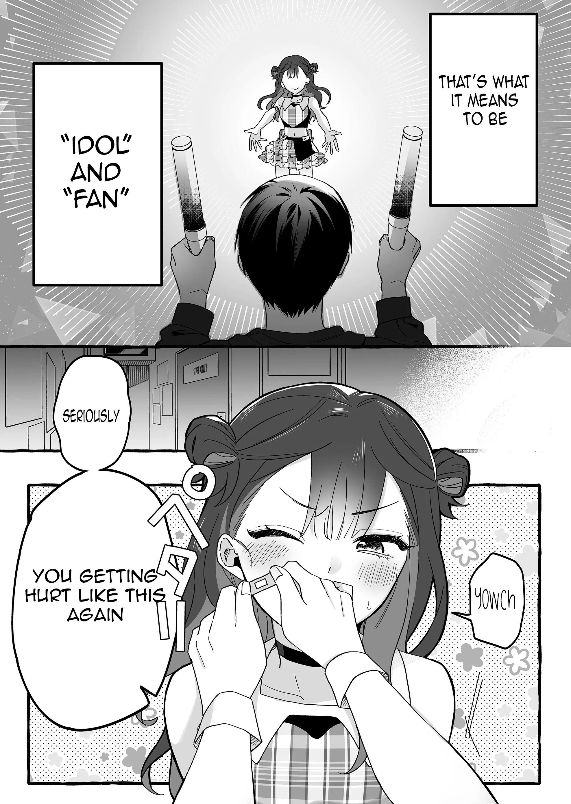 Halaman dari Damedol to Sekai ni Hitori Dake no Fan Chapter 3