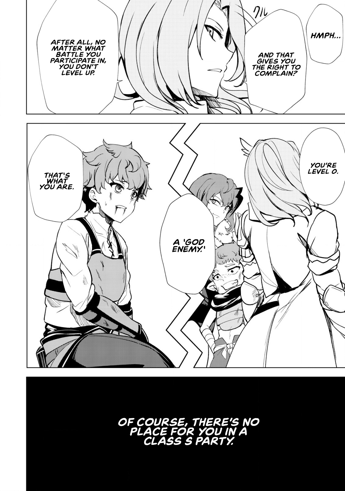 Halaman dari Dore dake Doryoku Shite mo Mannen Level 0 no Ore wa Tsuihou Sareta ~Shin no Teki to Yobareta Shounen wa, Shachiku Megami to Deatte Saikyou no Chikara wo Te ni Ireru~ Chapter 1
