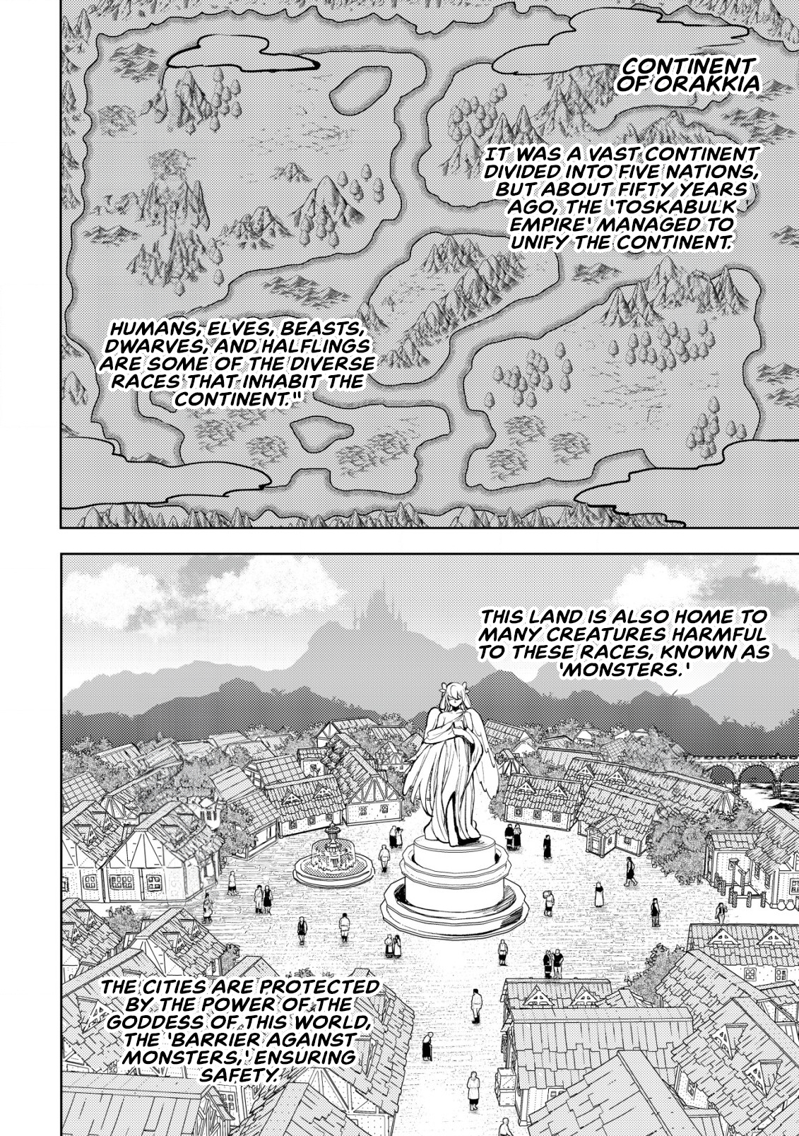 Halaman dari Dore dake Doryoku Shite mo Mannen Level 0 no Ore wa Tsuihou Sareta ~Shin no Teki to Yobareta Shounen wa, Shachiku Megami to Deatte Saikyou no Chikara wo Te ni Ireru~ Chapter 1