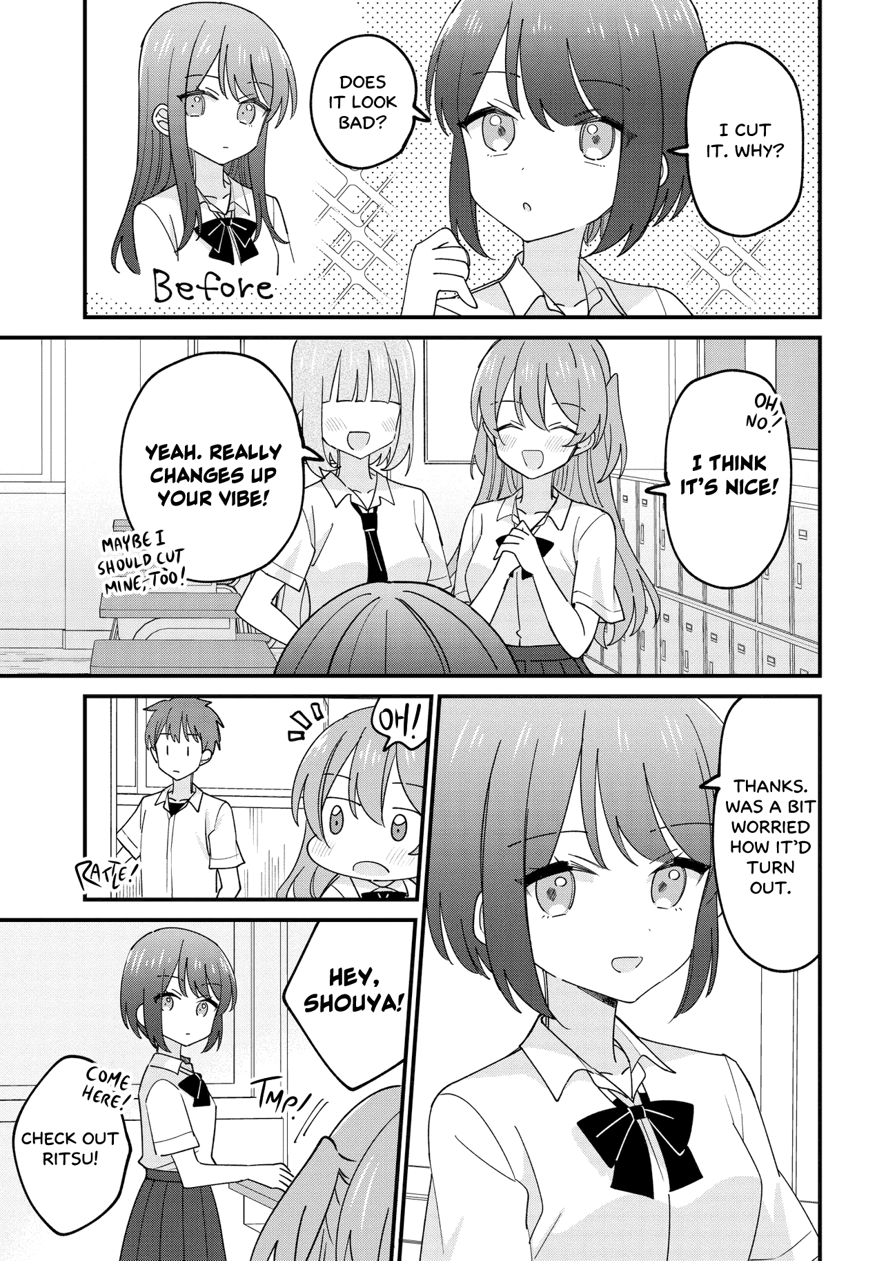Halaman dari Kao dake yoi Classmate ga, Yatara to Guigui Kuru Yuri no Hanashi. Chapter 1