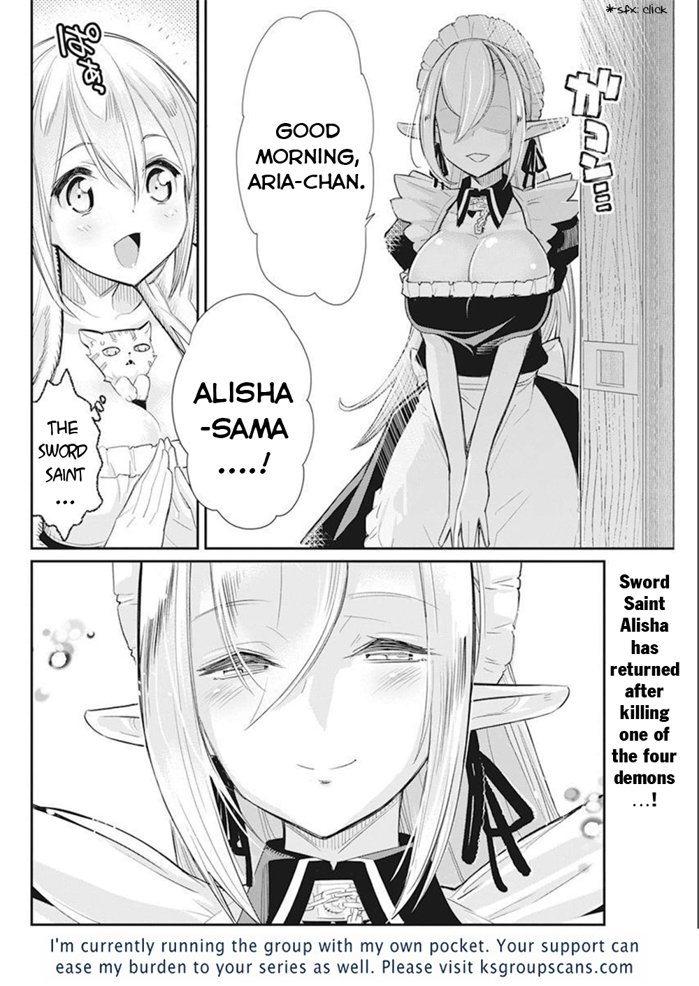 Halaman dari S-Rank Monster no "Behemoth" Dakedo, Neko to Machigawarete Elf Musume no Pet to Shite Kurashitemasu Chapter 52