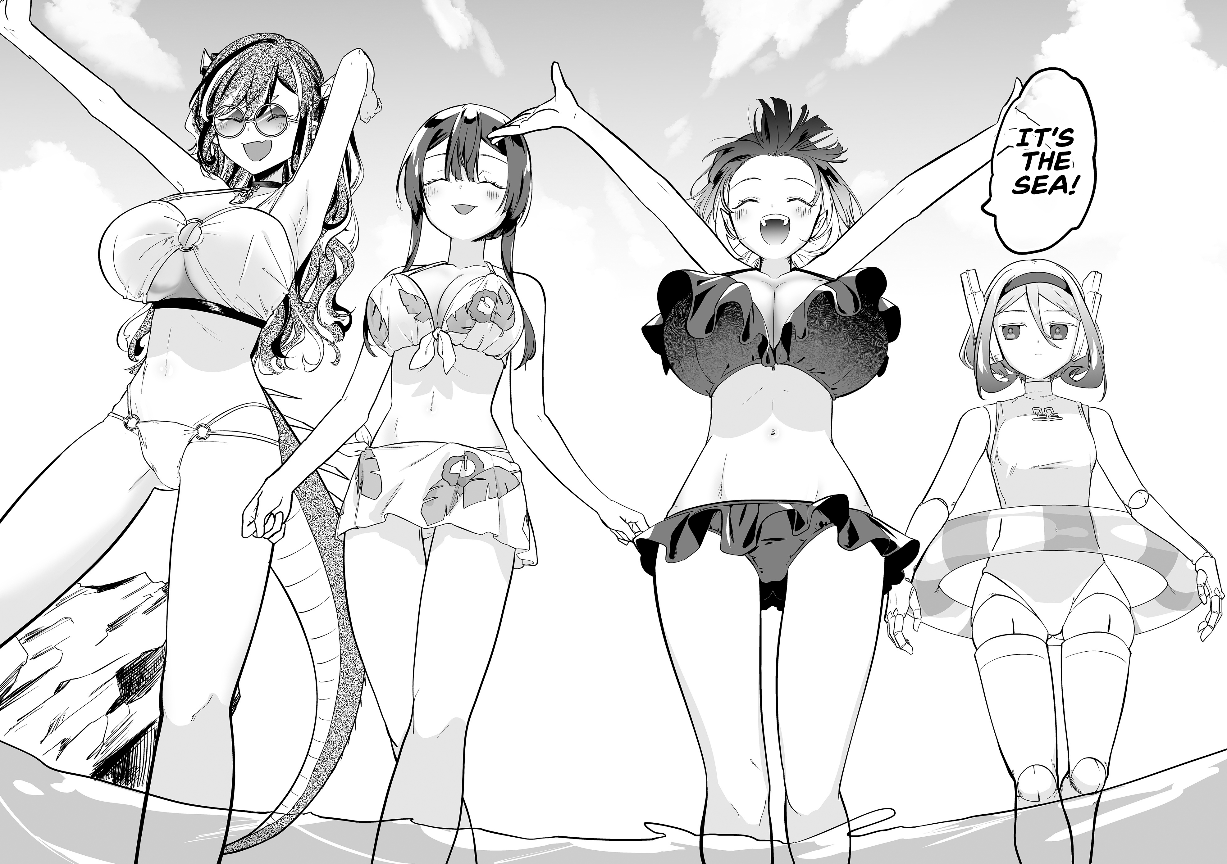 Halaman dari "Ano Toki Tasukete Itadaita Monster Musume desu." Isekai Ossan Kyoushi Totsuzen no Moteki ni Konwaku suru Chapter 44