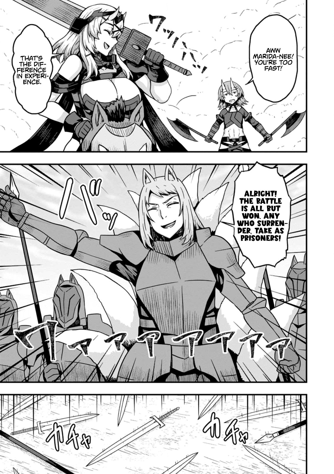 Halaman dari Isekai Saikyou no Yome desu ga, Yoru no Tatakai wa Ore no Hou ga Tsuyoi You desu: Chiryaku o Ikashite Nariagaru Harem Senki Chapter 6