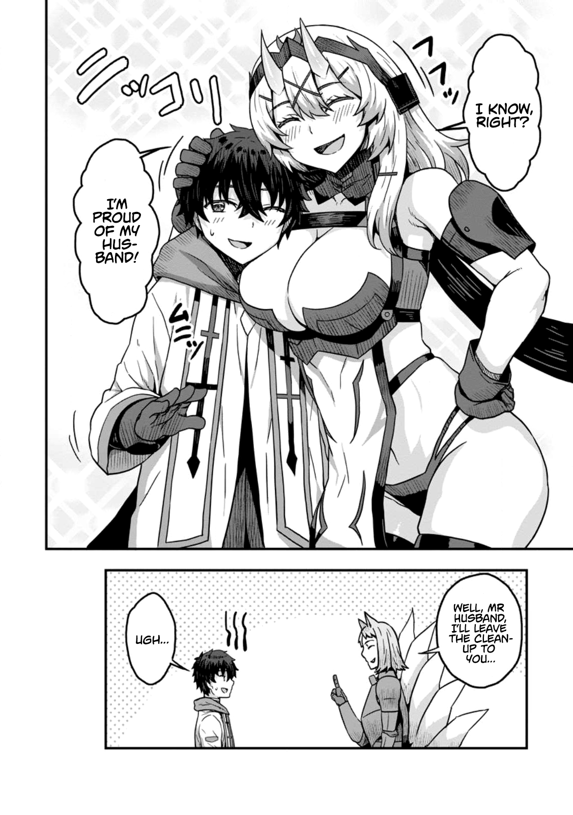 Halaman dari Isekai Saikyou no Yome desu ga, Yoru no Tatakai wa Ore no Hou ga Tsuyoi You desu: Chiryaku o Ikashite Nariagaru Harem Senki Chapter 6