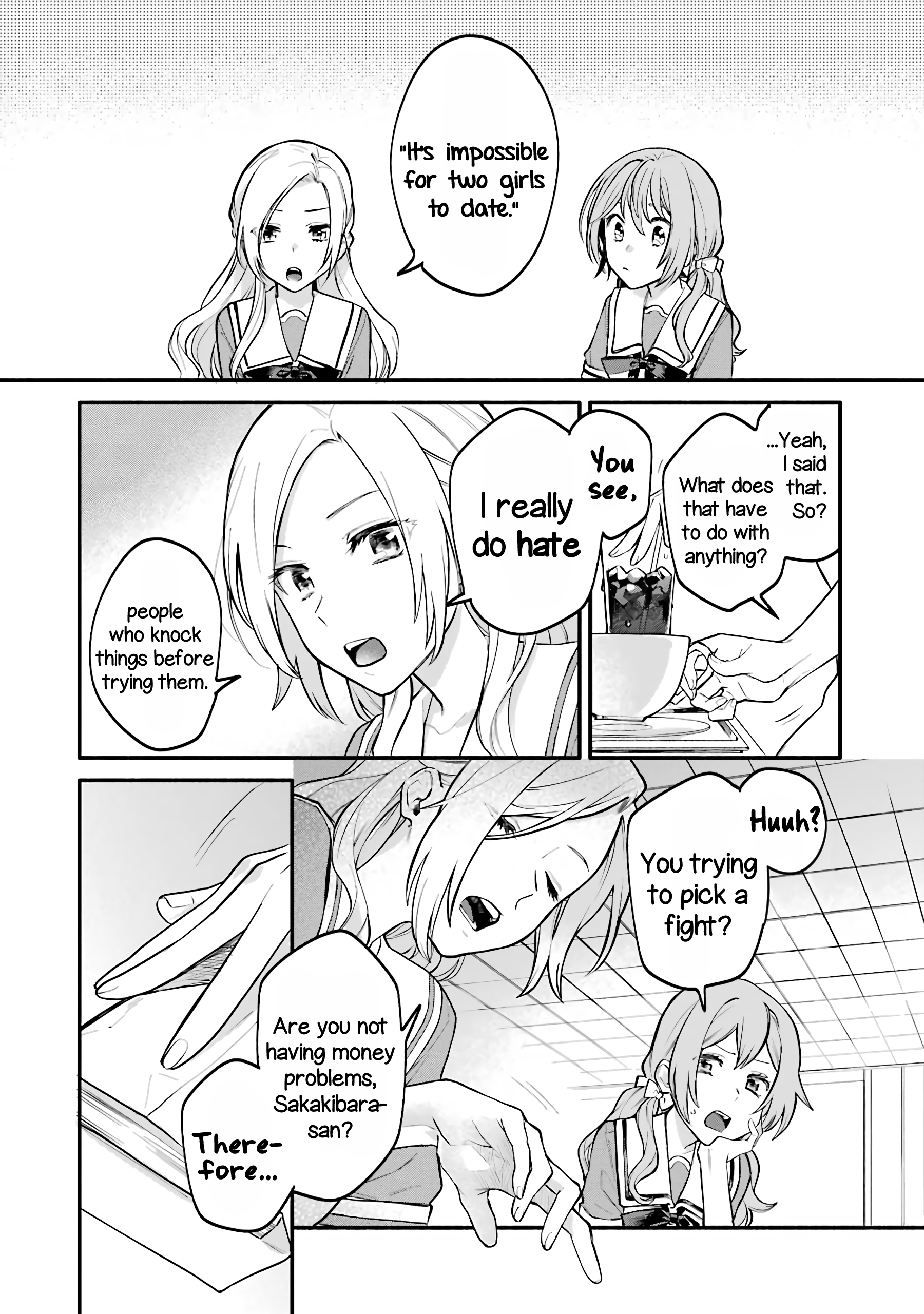 Halaman dari Onna Doushi toka Arienai desho to Iiharu Onnanoko wo, Hyakunichikan de Tetteiteki ni Otosu Yuri no Ohanashi Chapter 1