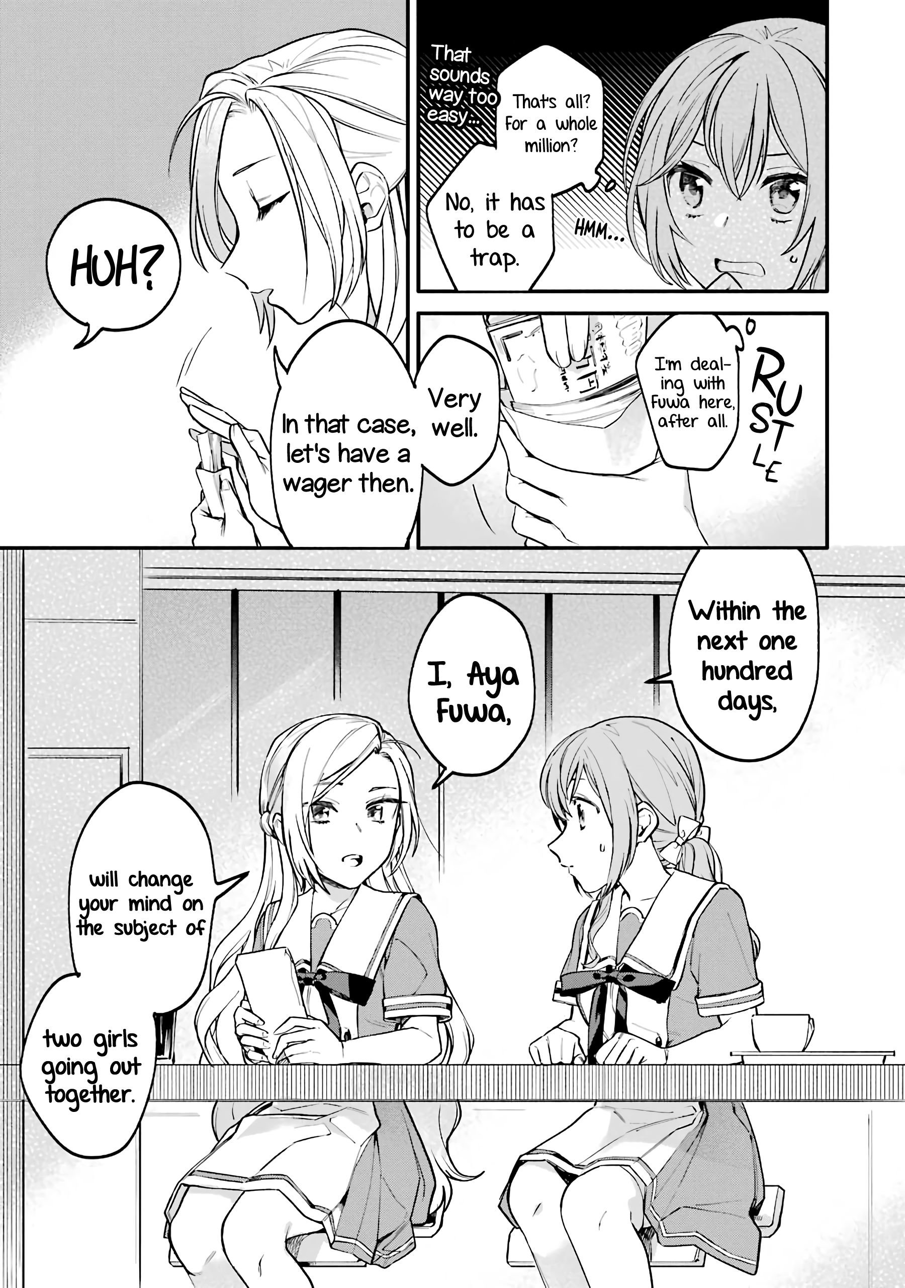 Halaman dari Onna Doushi toka Arienai desho to Iiharu Onnanoko wo, Hyakunichikan de Tetteiteki ni Otosu Yuri no Ohanashi Chapter 1