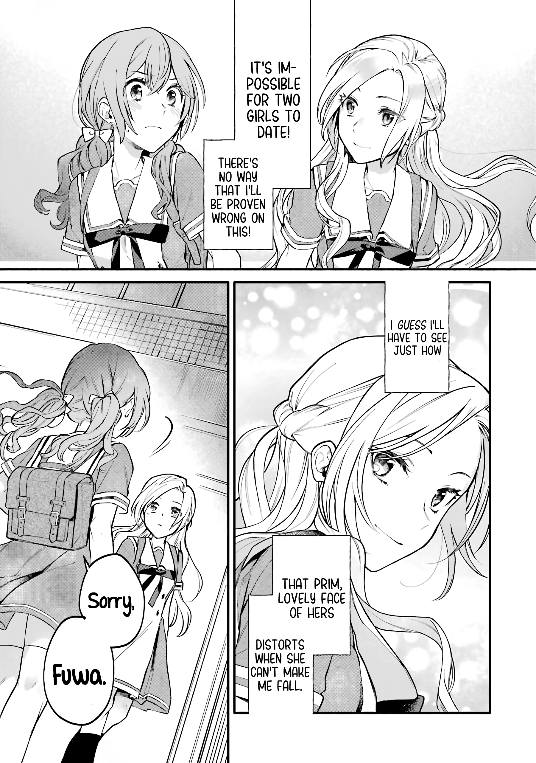 Halaman dari Onna Doushi toka Arienai desho to Iiharu Onnanoko wo, Hyakunichikan de Tetteiteki ni Otosu Yuri no Ohanashi Chapter 1