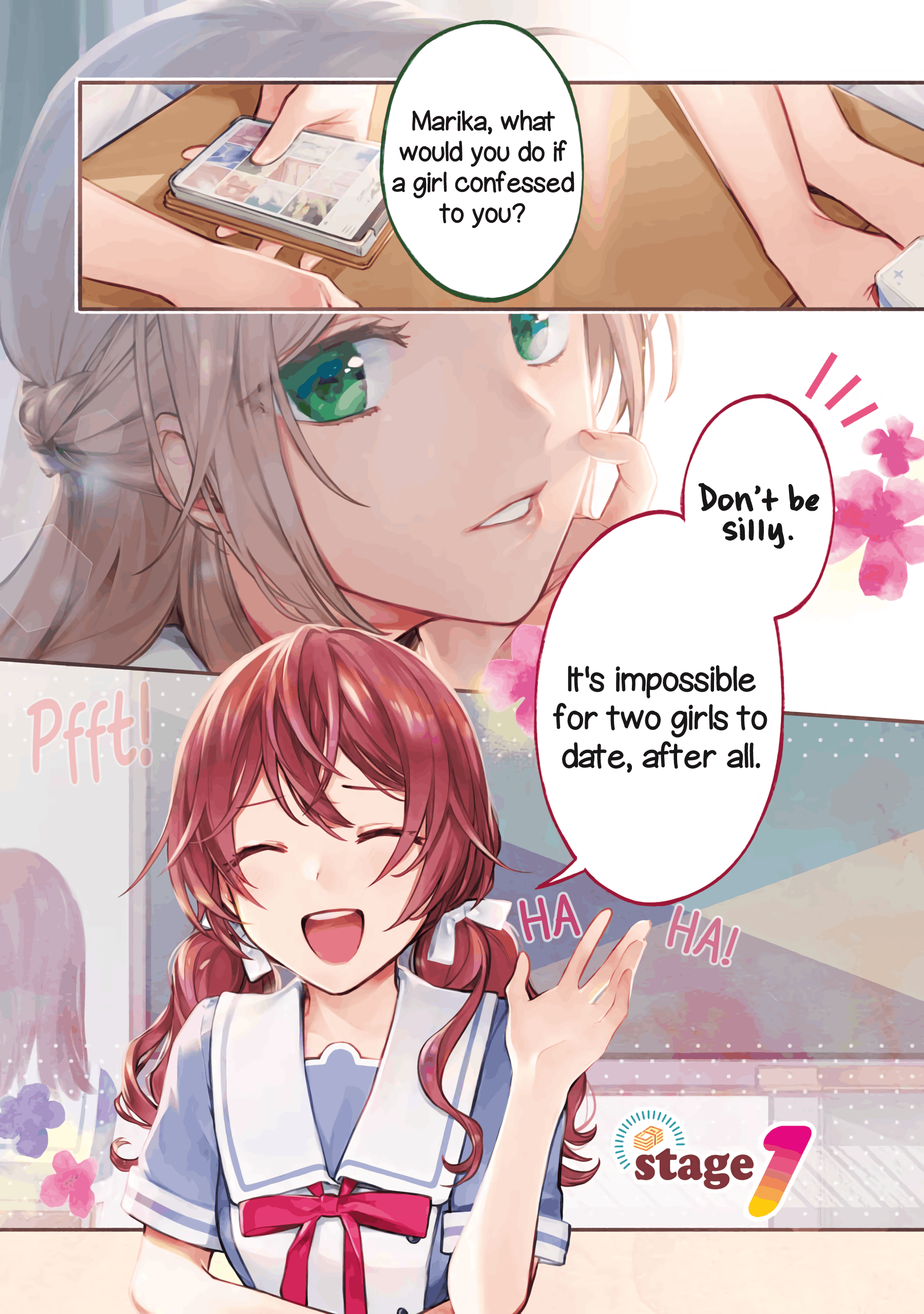 Halaman dari Onna Doushi toka Arienai desho to Iiharu Onnanoko wo, Hyakunichikan de Tetteiteki ni Otosu Yuri no Ohanashi Chapter 1