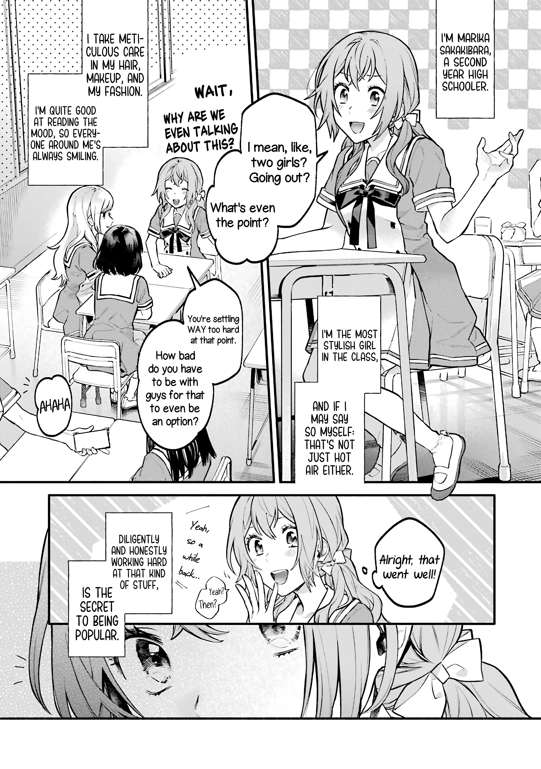 Halaman dari Onna Doushi toka Arienai desho to Iiharu Onnanoko wo, Hyakunichikan de Tetteiteki ni Otosu Yuri no Ohanashi Chapter 1