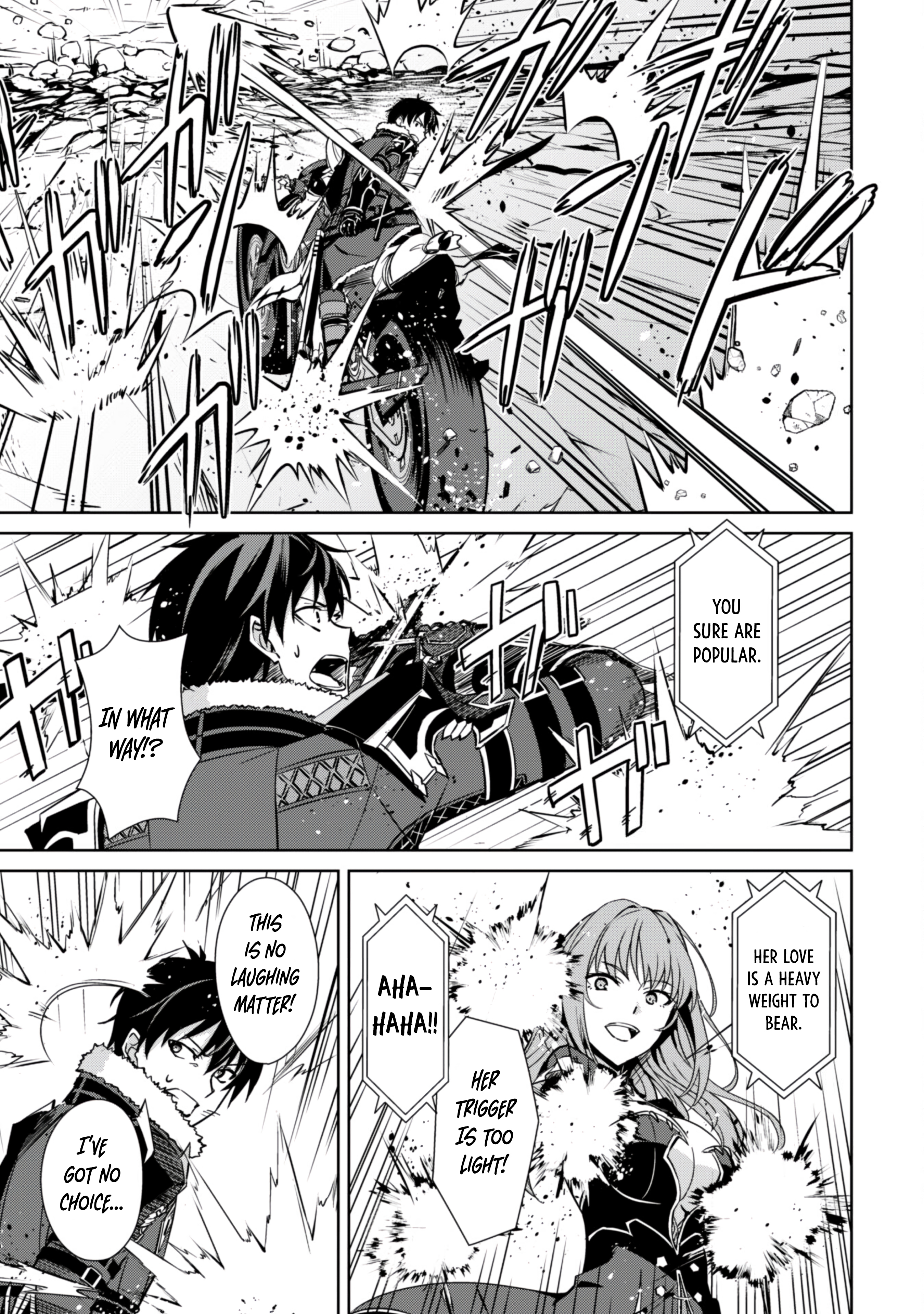 Halaman dari Boushoku no Berserk ~Ore dake Level to Iu Gainen wo Toppa suru~ Chapter 57