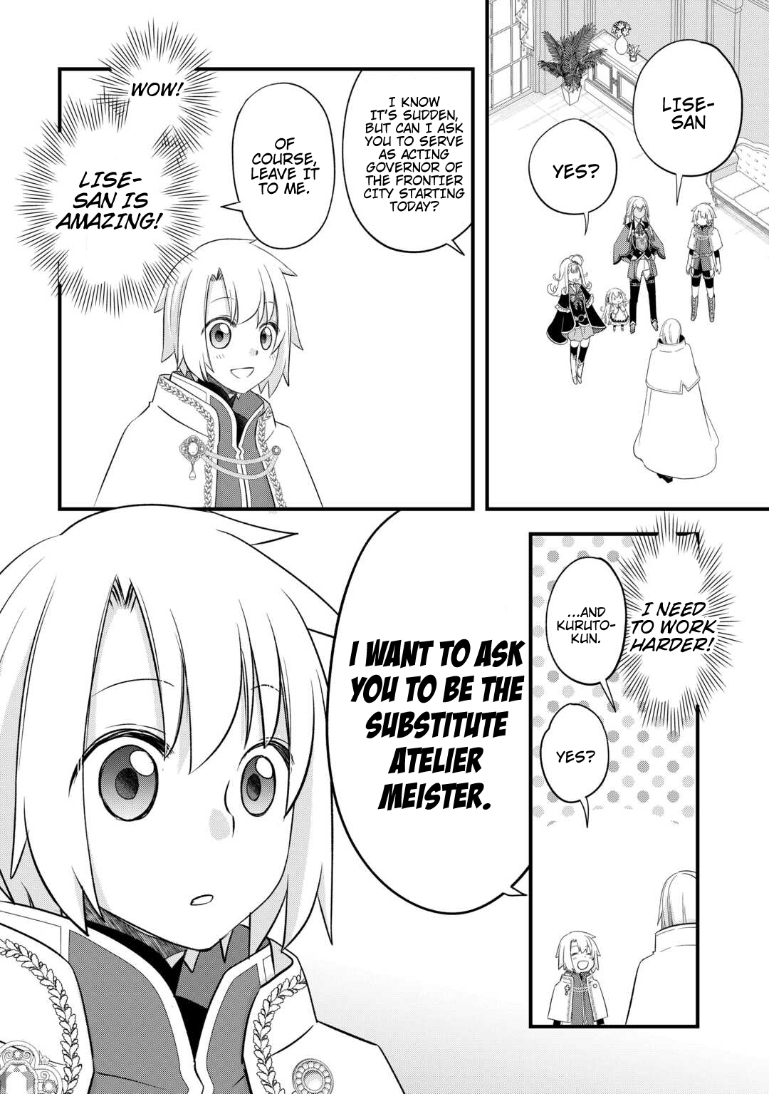 Halaman dari Kanchigai no Atelier Meister - Eiyuu Party no Moto Zatsuyougakari ga, Jitsu wa Sentou Igai ga SSS Rank Datta to Iu Yoku Aru Hanashi Chapter 54