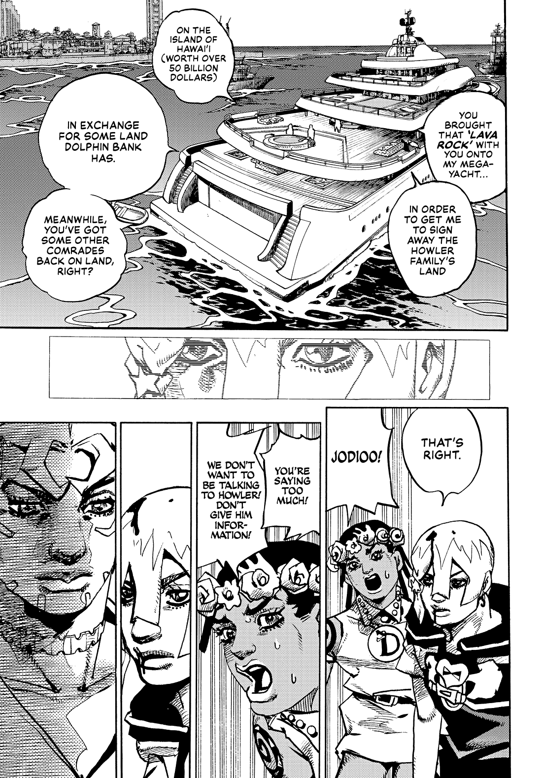 Halaman dari JoJo's Bizarre Adventure, Part 9:  The JOJOLands Chapter 31