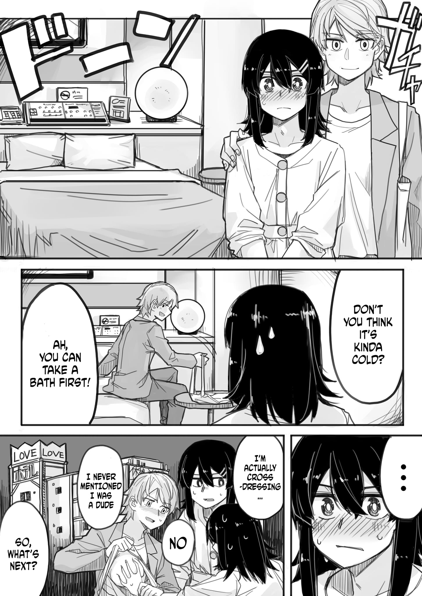 Halaman dari Ikemen Joshi to Josou Danshi Chapter 2