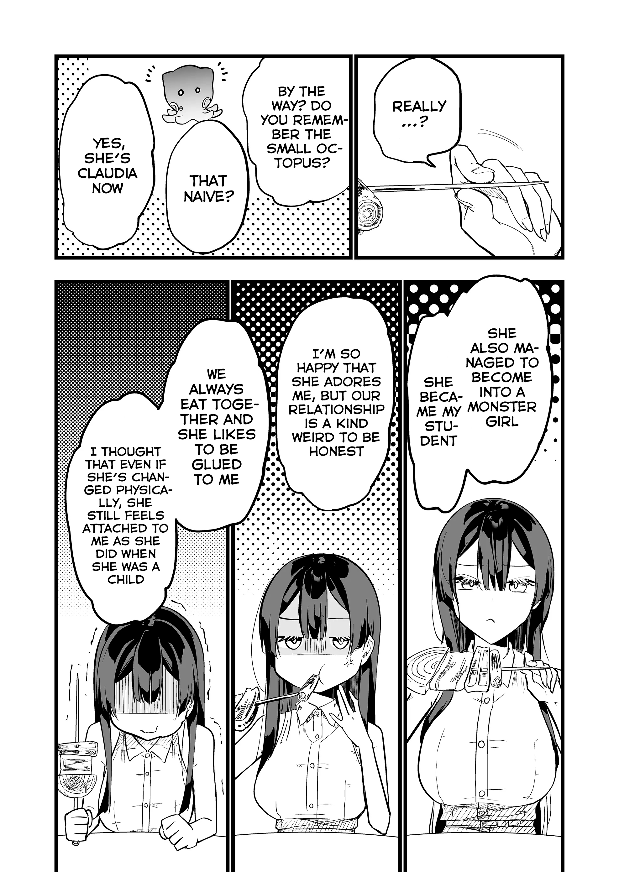 Halaman dari "Ano Toki Tasukete Itadaita Monster Musume desu." Isekai Ossan Kyoushi Totsuzen no Moteki ni Konwaku suru Chapter 4
