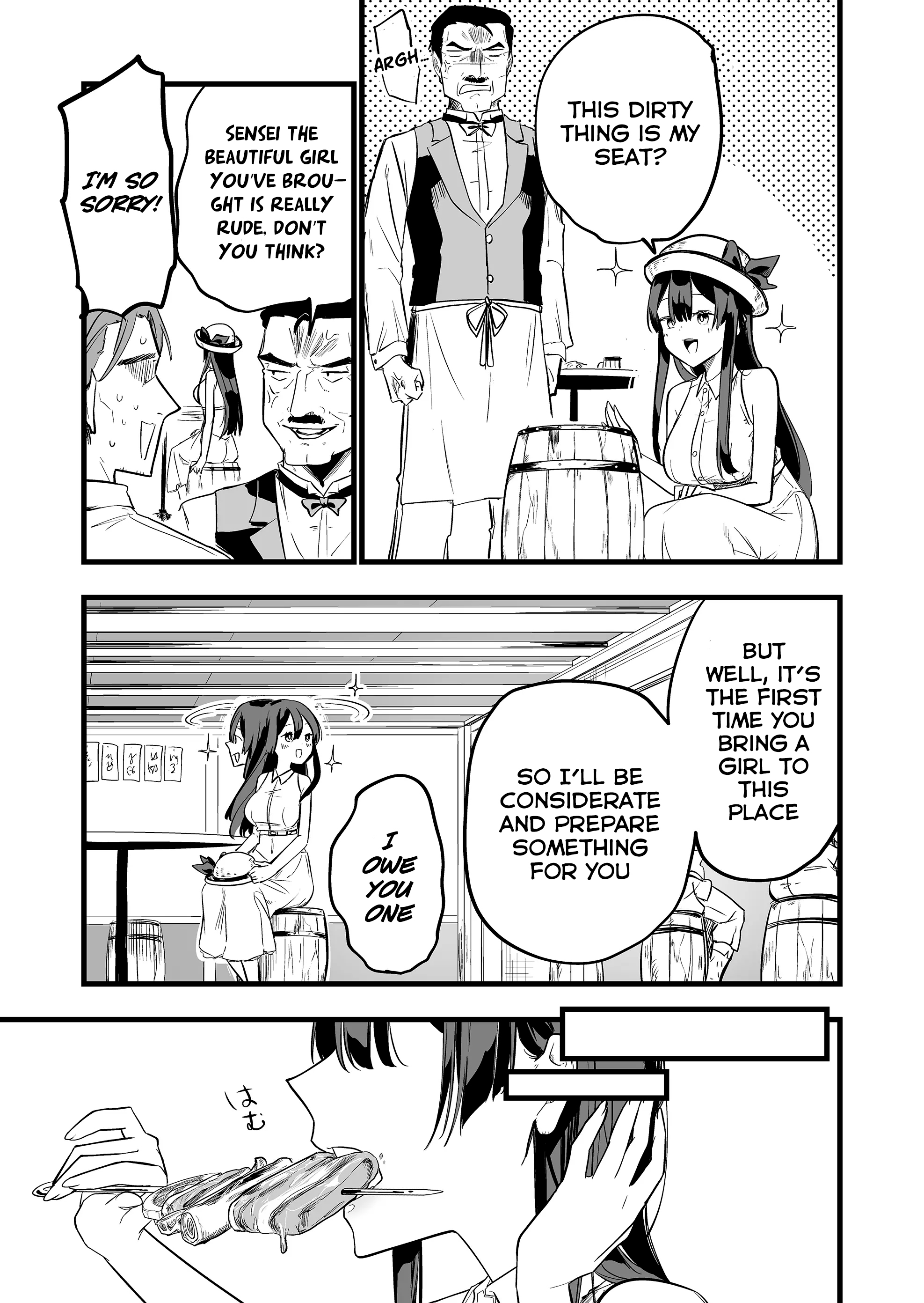 Halaman dari "Ano Toki Tasukete Itadaita Monster Musume desu." Isekai Ossan Kyoushi Totsuzen no Moteki ni Konwaku suru Chapter 4
