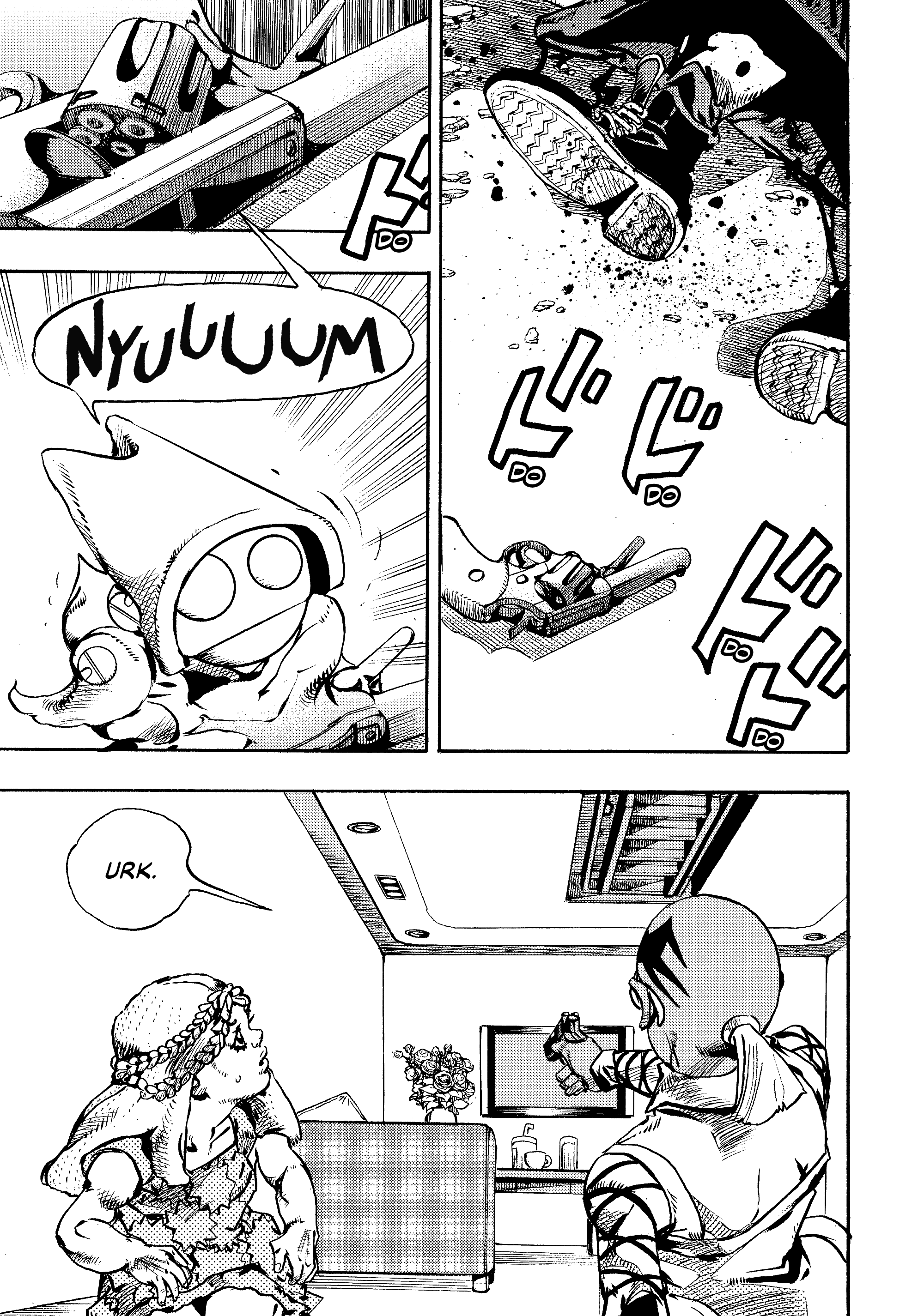 Halaman dari JoJo's Bizarre Adventure, Part 9:  The JOJOLands Chapter 27