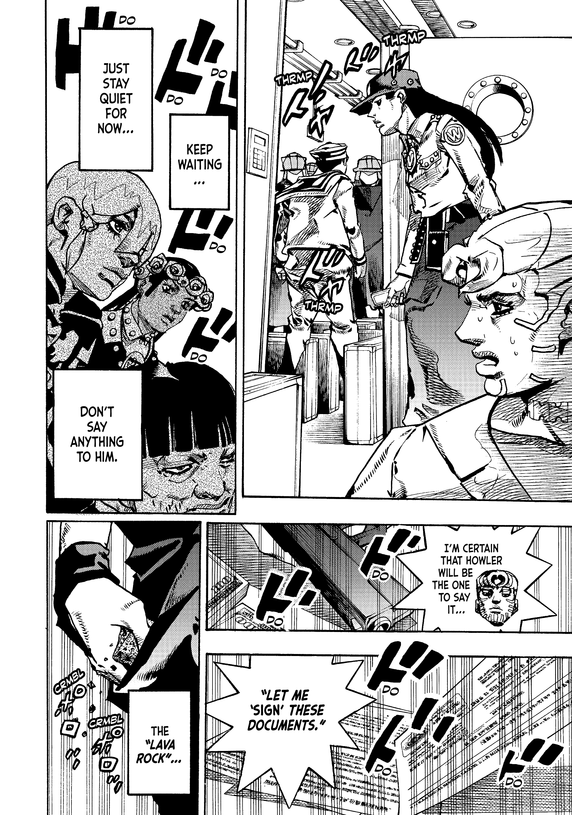 Halaman dari JoJo's Bizarre Adventure, Part 9:  The JOJOLands Chapter 27