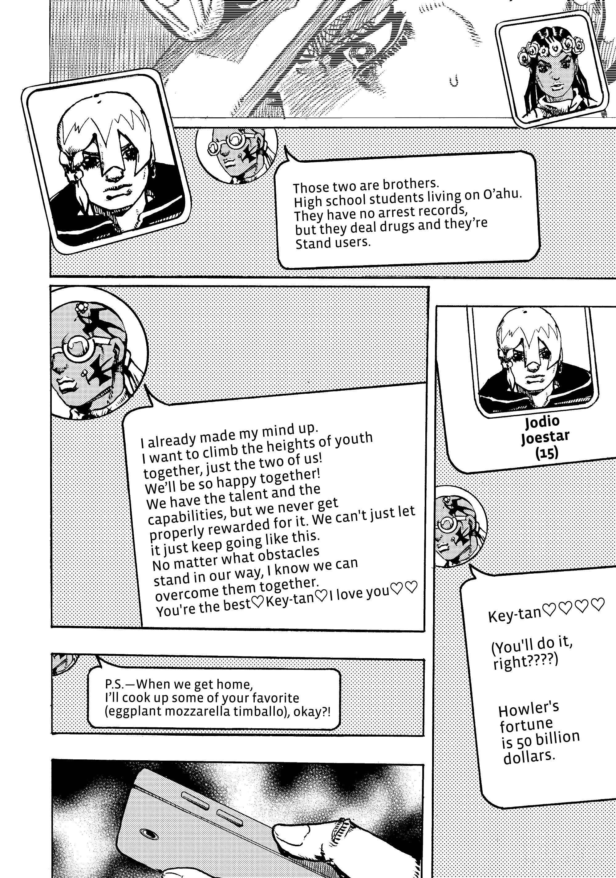 Halaman dari JoJo's Bizarre Adventure, Part 9:  The JOJOLands Chapter 27