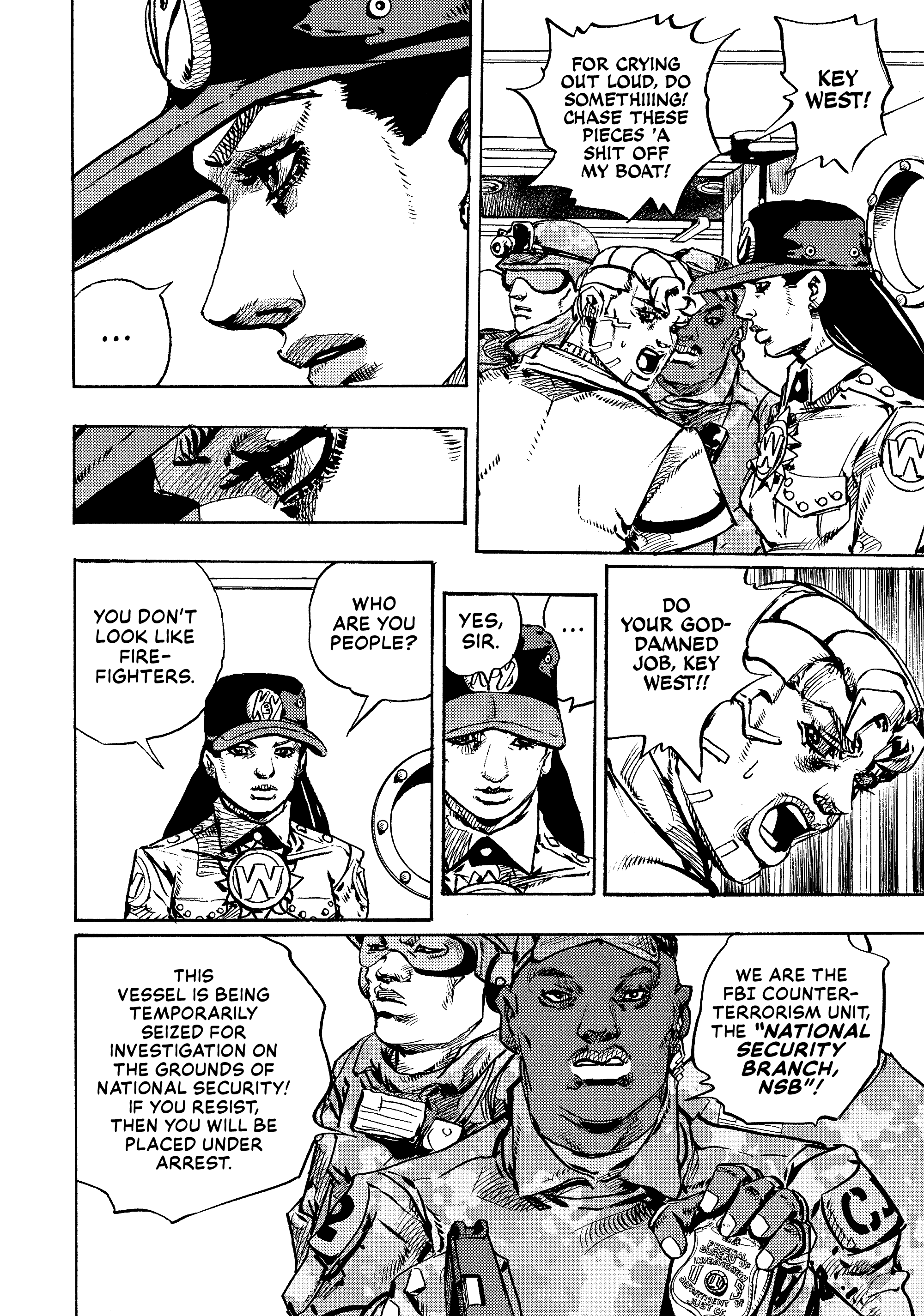 Halaman dari JoJo's Bizarre Adventure, Part 9:  The JOJOLands Chapter 27